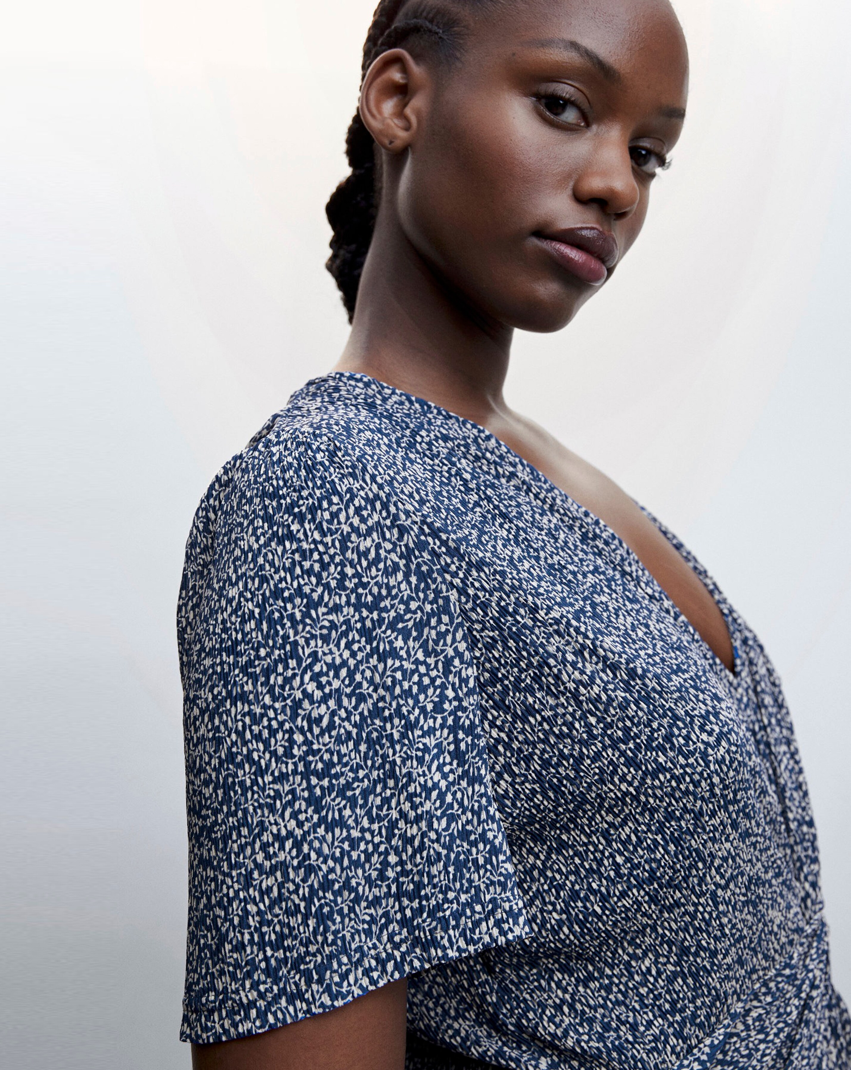 Midi printed dress mango top