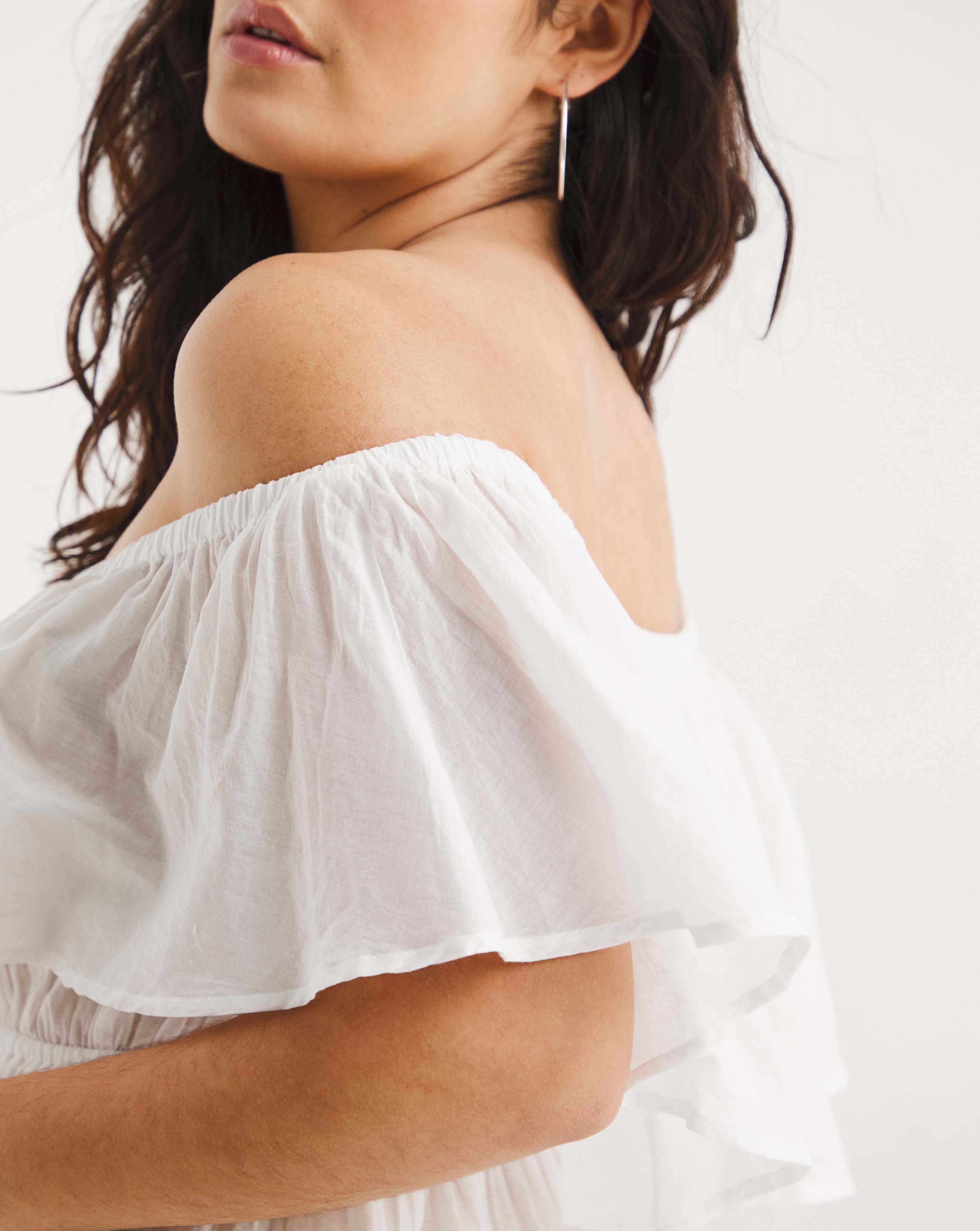 Value White Cotton Bardot Beach Dress Simply Be