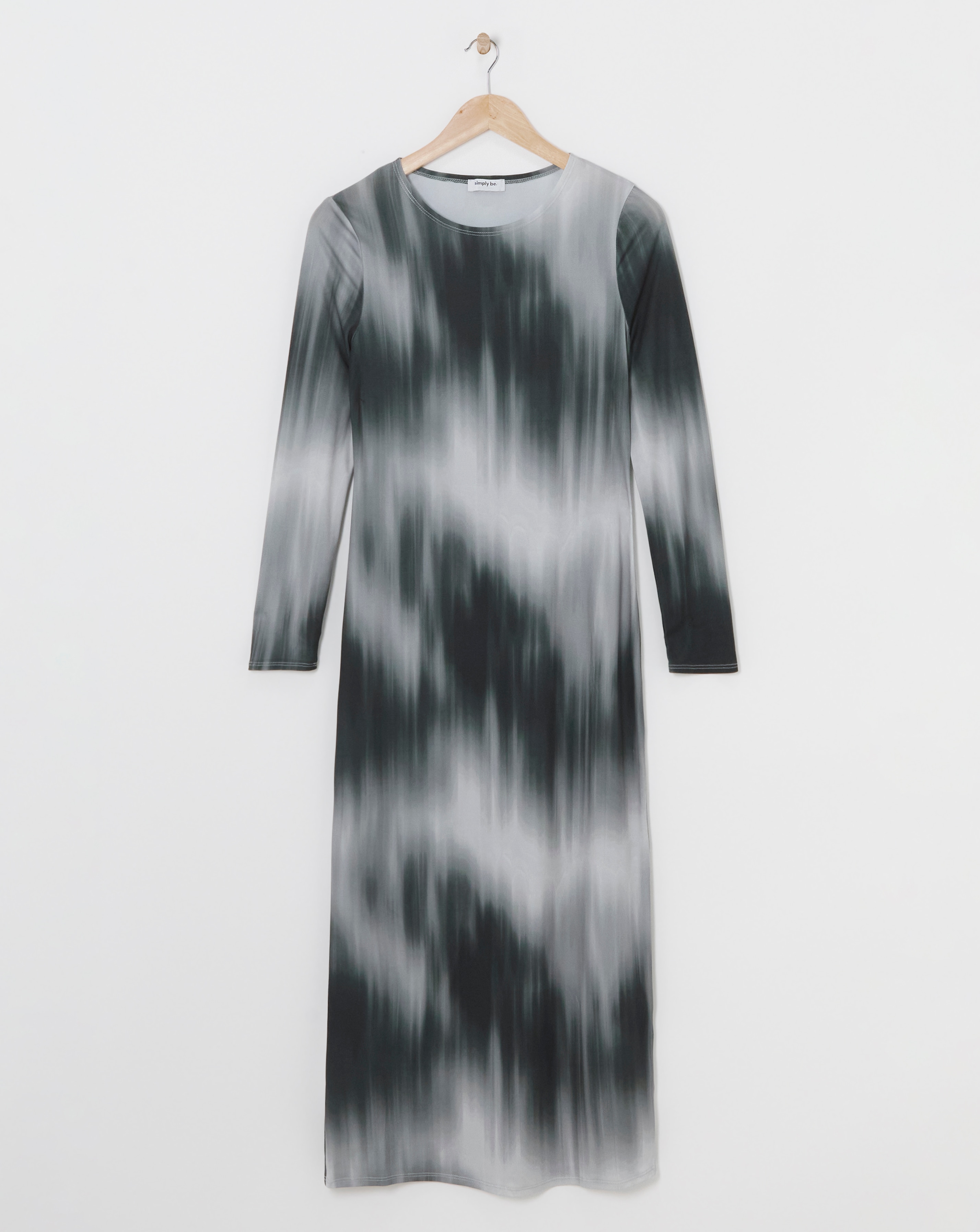 Simply Be - Women's Printed Jersey Maxi Column Dress - Size 10 - Mono - 98% Polyester 2% Elastane
