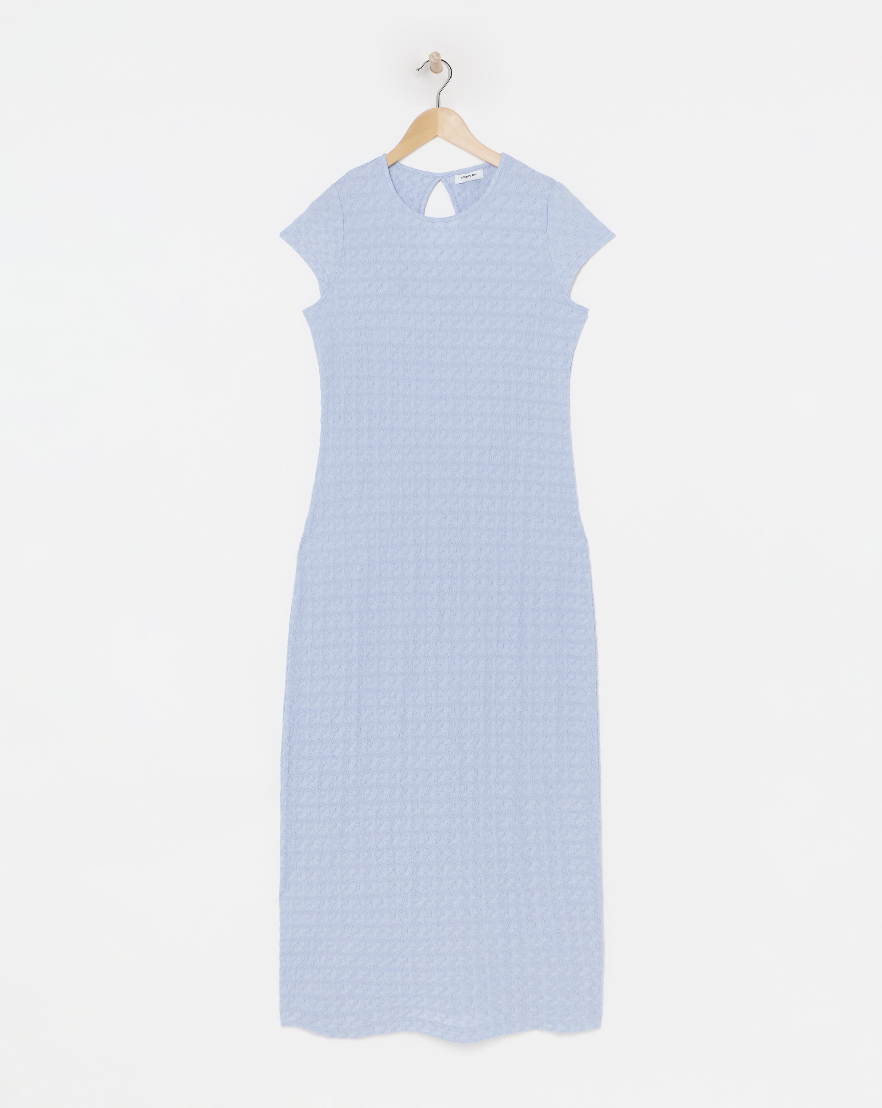 Simply Be - Women's Blue Textured Jersey Column Dress - Size 10 - Blue - 98.5% Polyester 1.5% Elastane