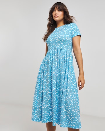 Blue Print Supersoft Jersey Midi Dress With Pockets