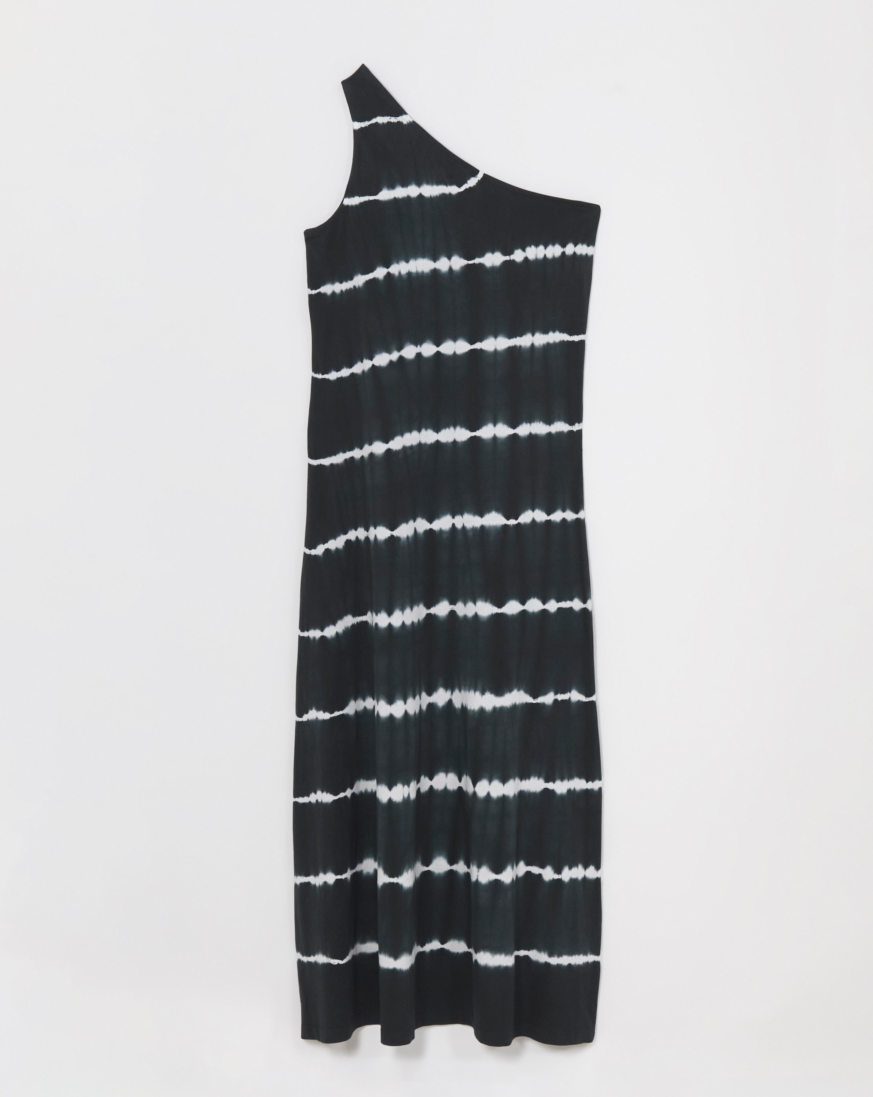 Simply Be - Women's Tie Dye Cotton Jersey One Shoulder Maxi - Size 10 - Mono