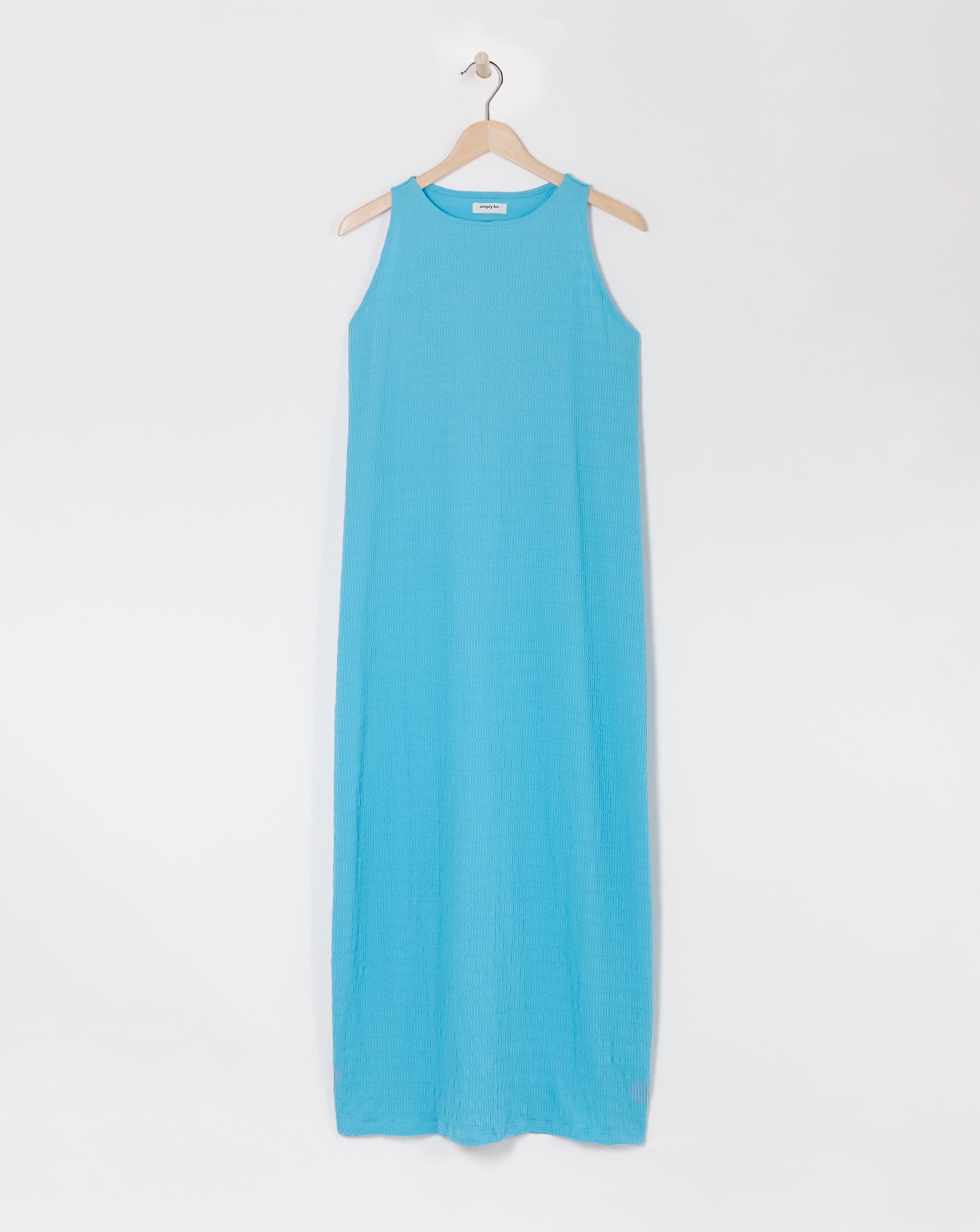 Simply Be - Women's Blue Textured Jersey Maxi Dress - Size 20 - Blue - 72% Polyester 27% Viscose 1% Elastane