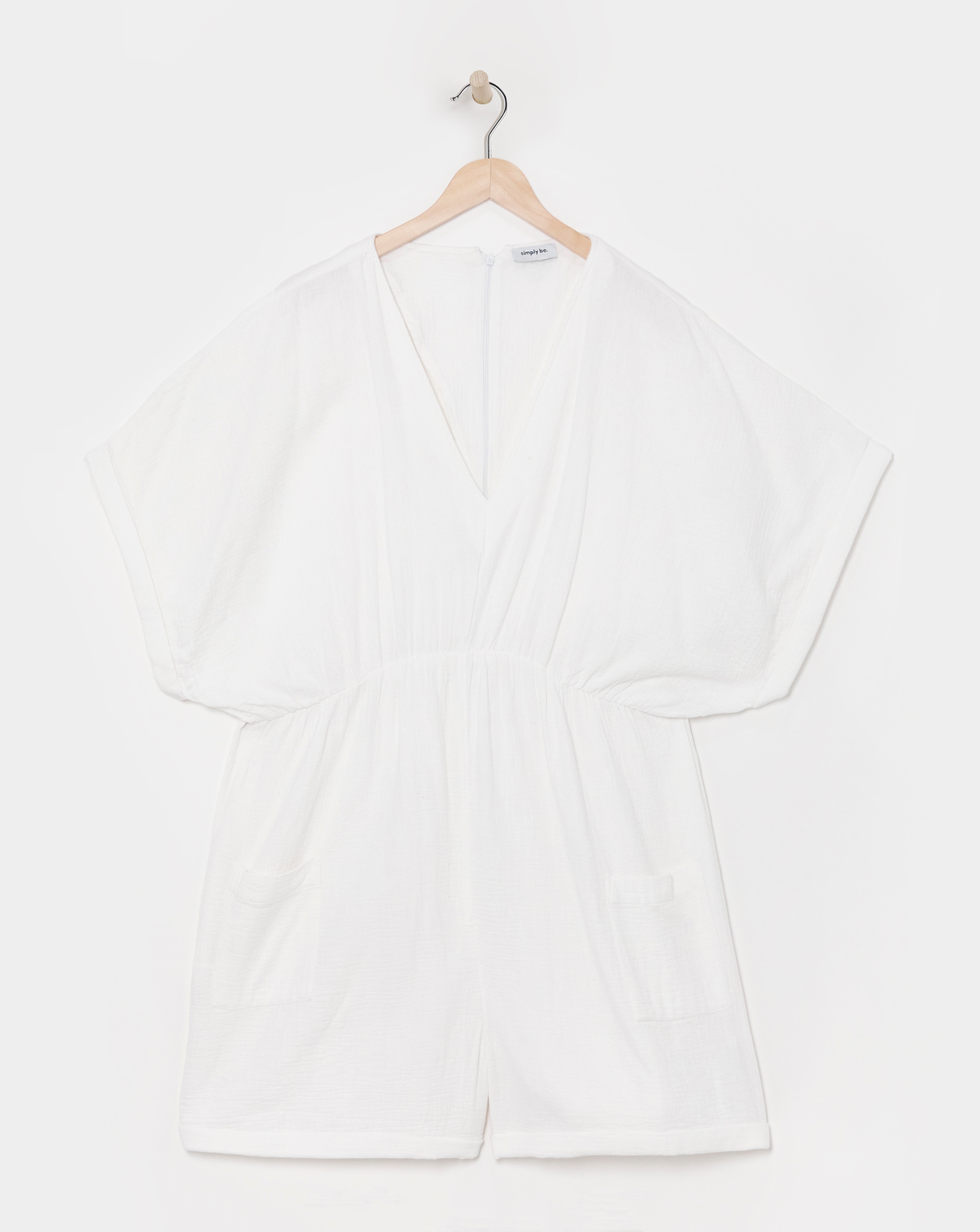 White Cheesecloth Playsuit