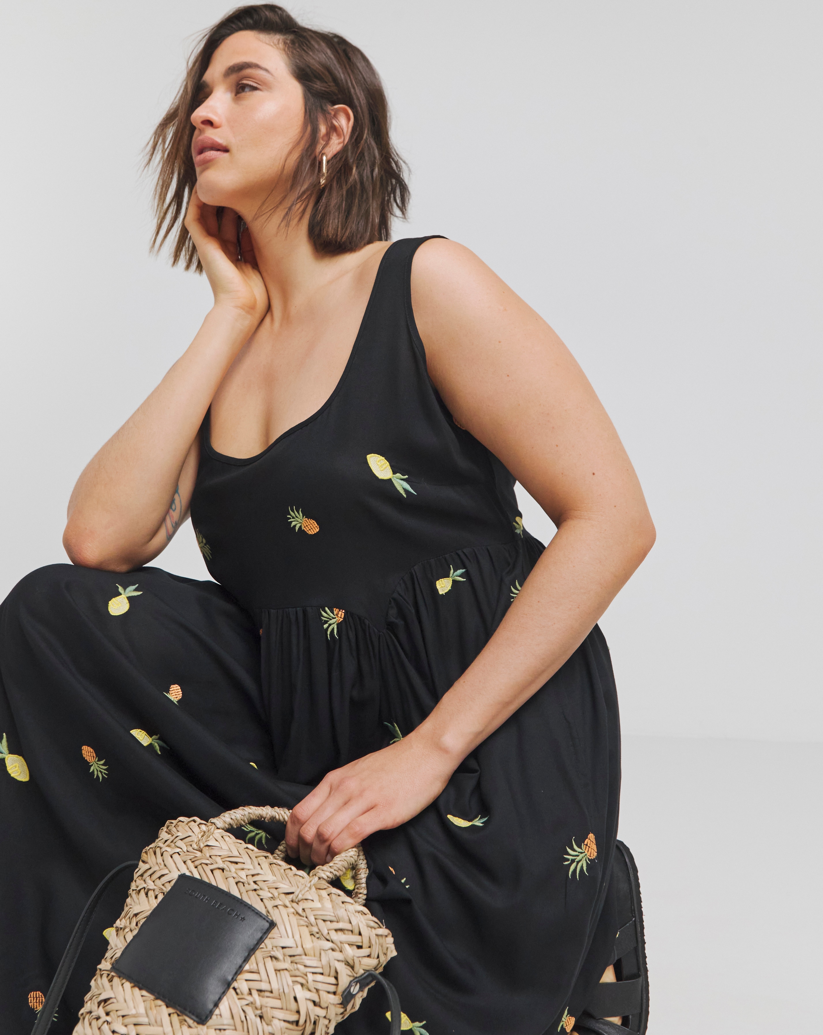 Black Embroidered Sundress