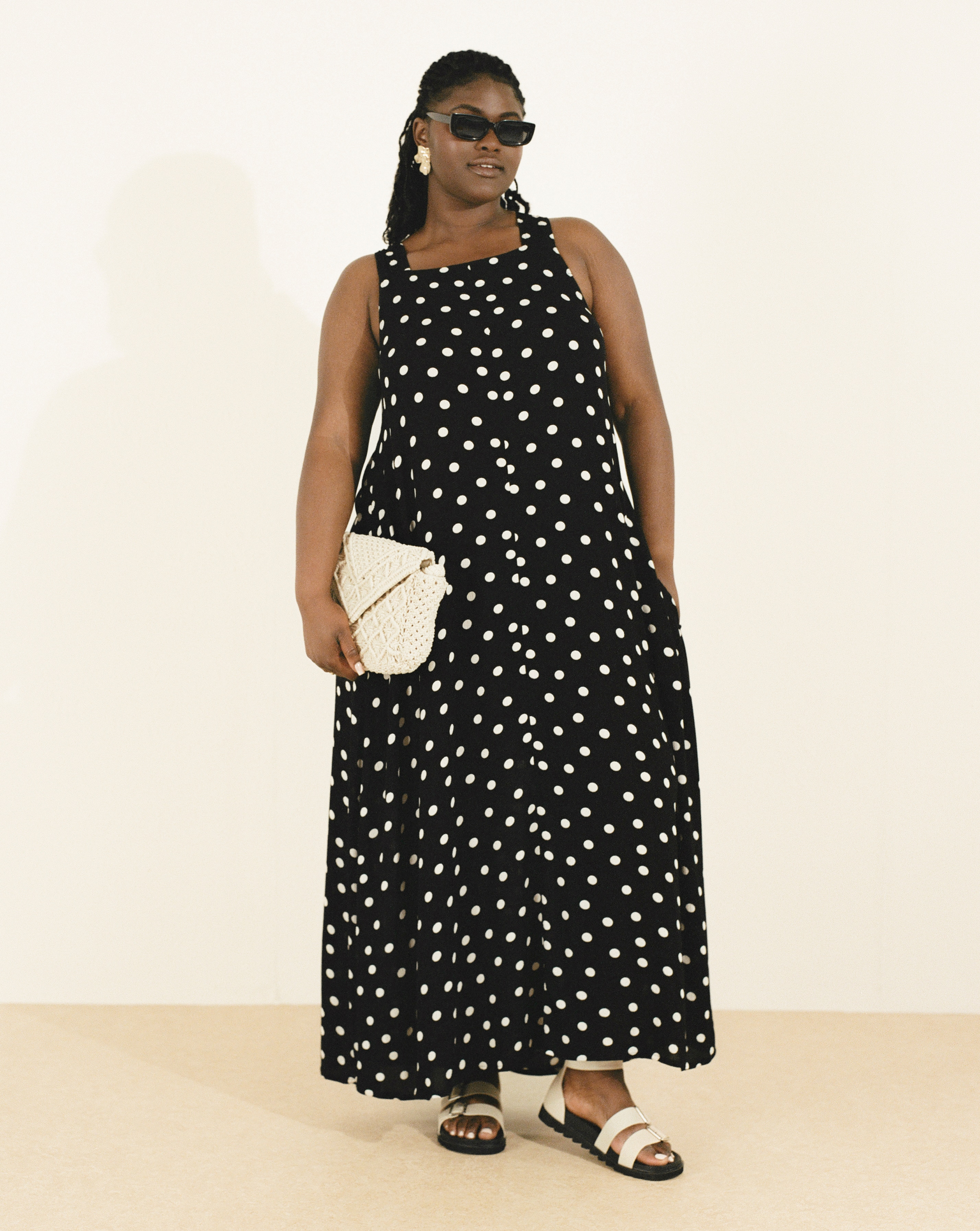 Simply Be - Women's Spot Print Crinkle Trazepe Maxi Dress - Size 10 - Spot print - Ecovero TM Viscose - Sustainable
