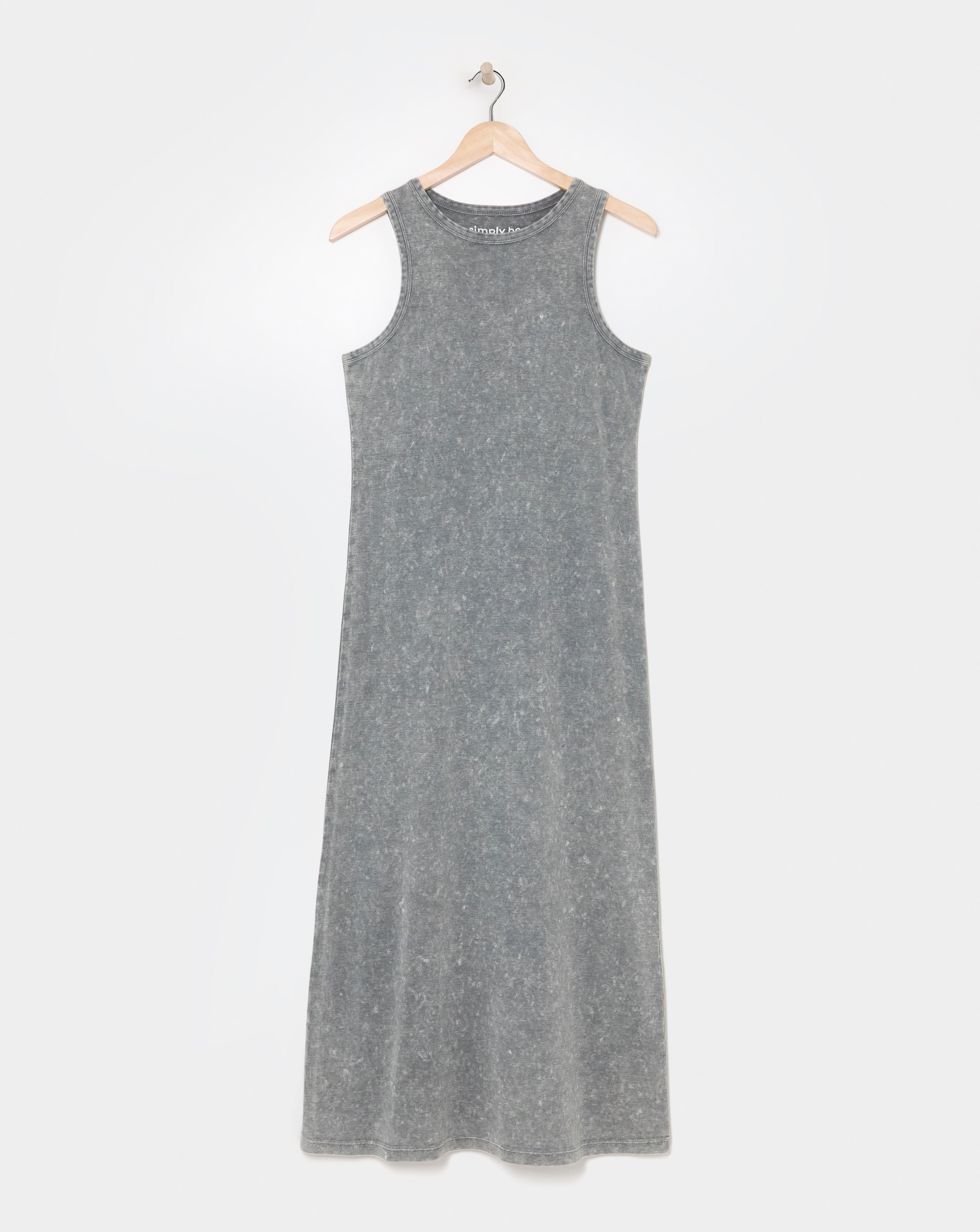 Simply Be - Women's Acid Wash Cotton Jersey Maxi Dress - Size 18 - Grey