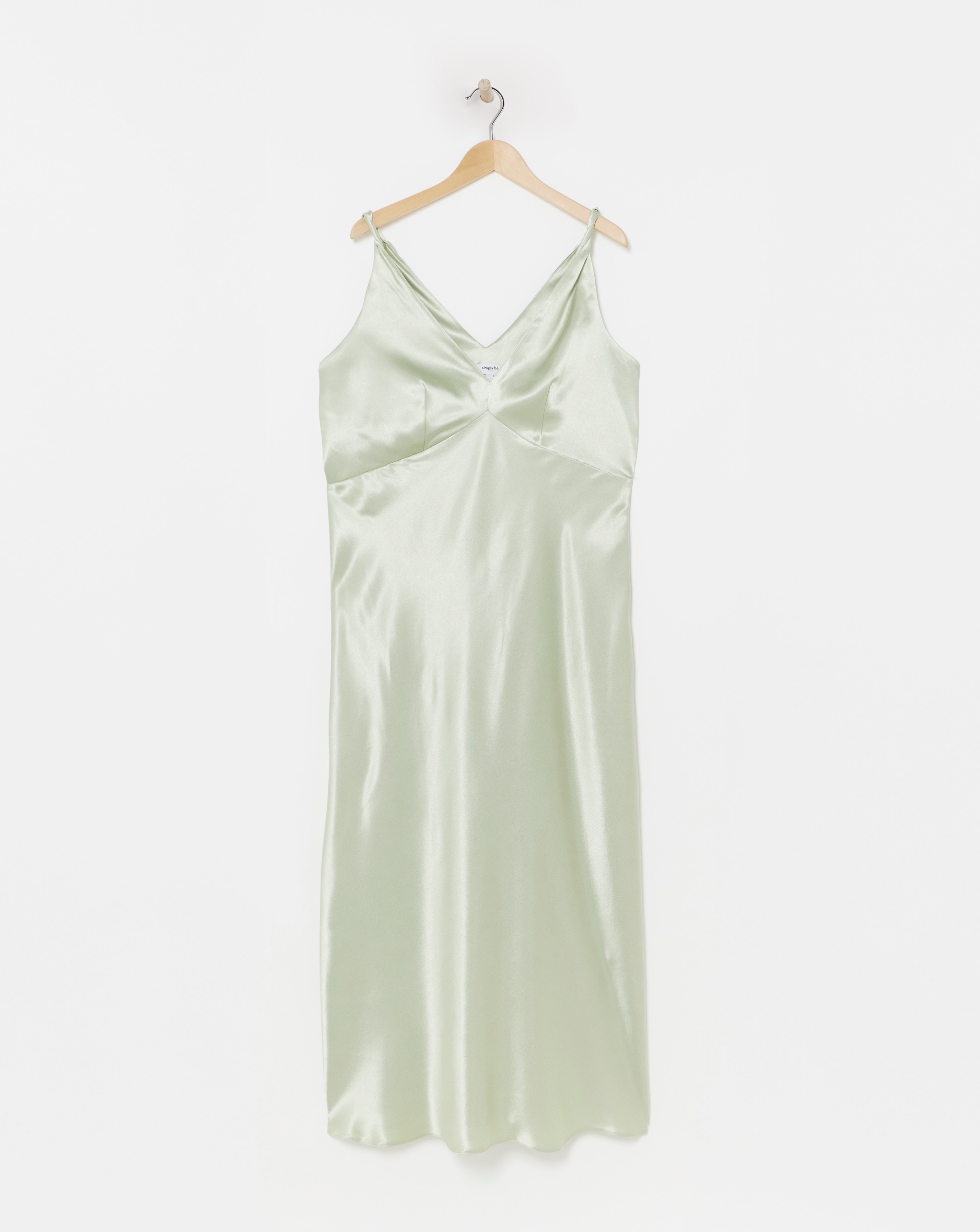 Simply Be - Women's Sage Satin Cami Slip Dress - Size 16 - Sage