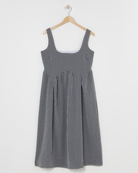 Simply Be - Women's Black Gingham Textured Sundress - Size 18 - Black/white - 97% Polyester 3% Elastane