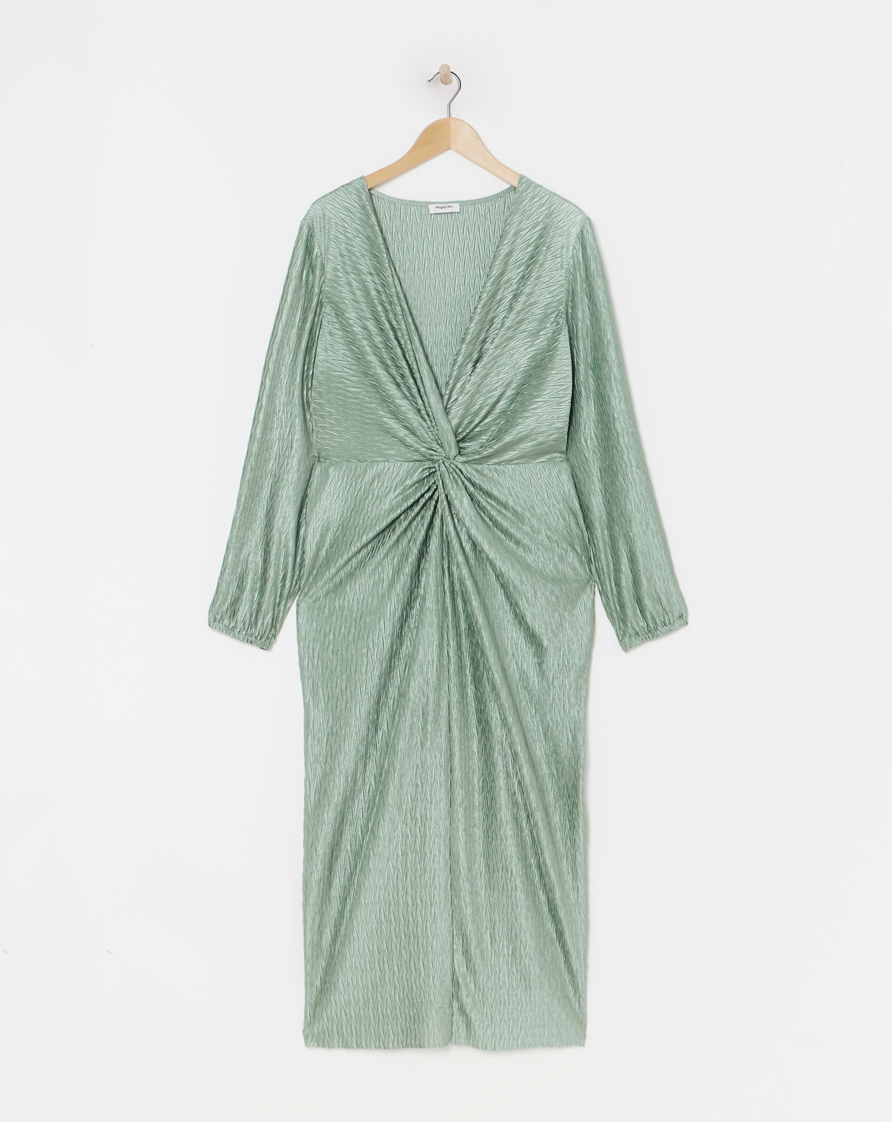 Simply Be - Women's Plisse Twist Front Midi Dress - Size 20 - Blue