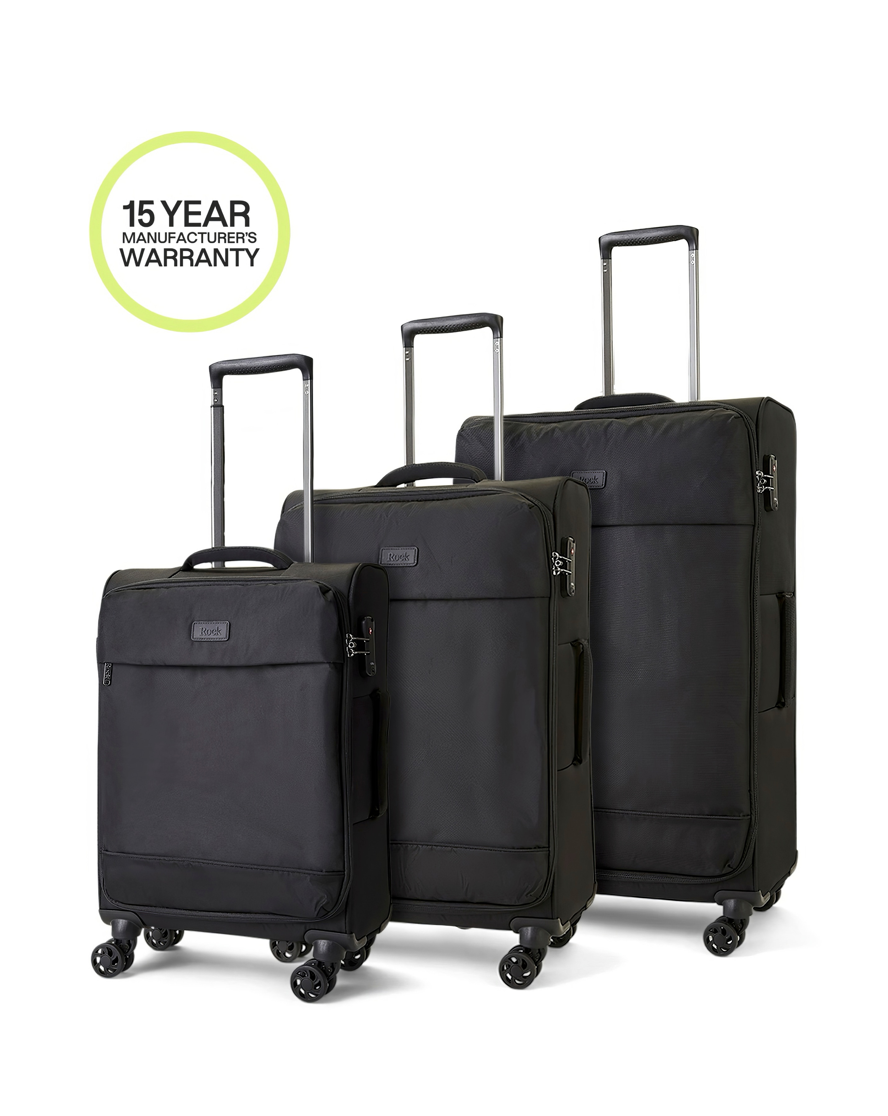 New In - Rock Paris 3pc Suitcase Set