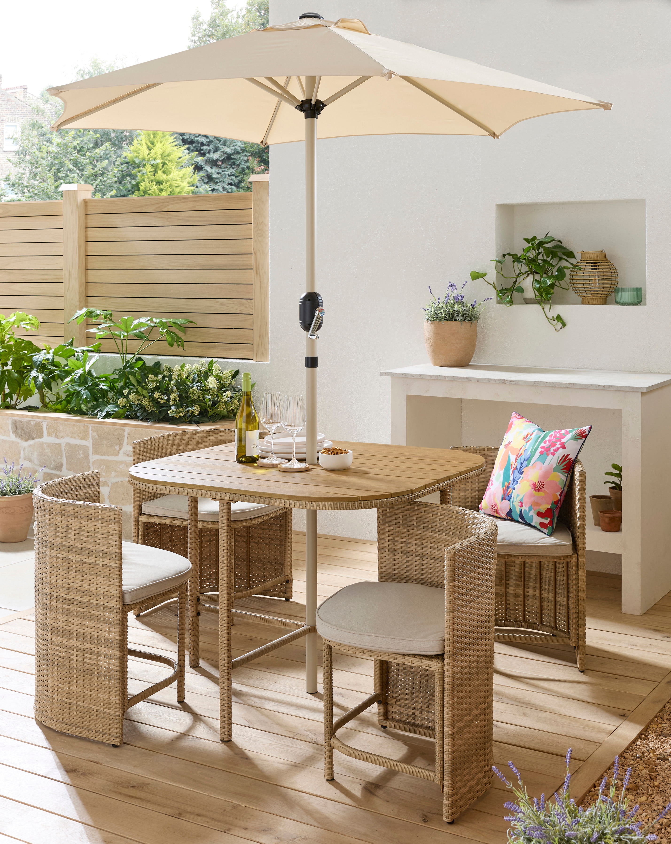 New In - Seville Compact Dining Set with Parasol
