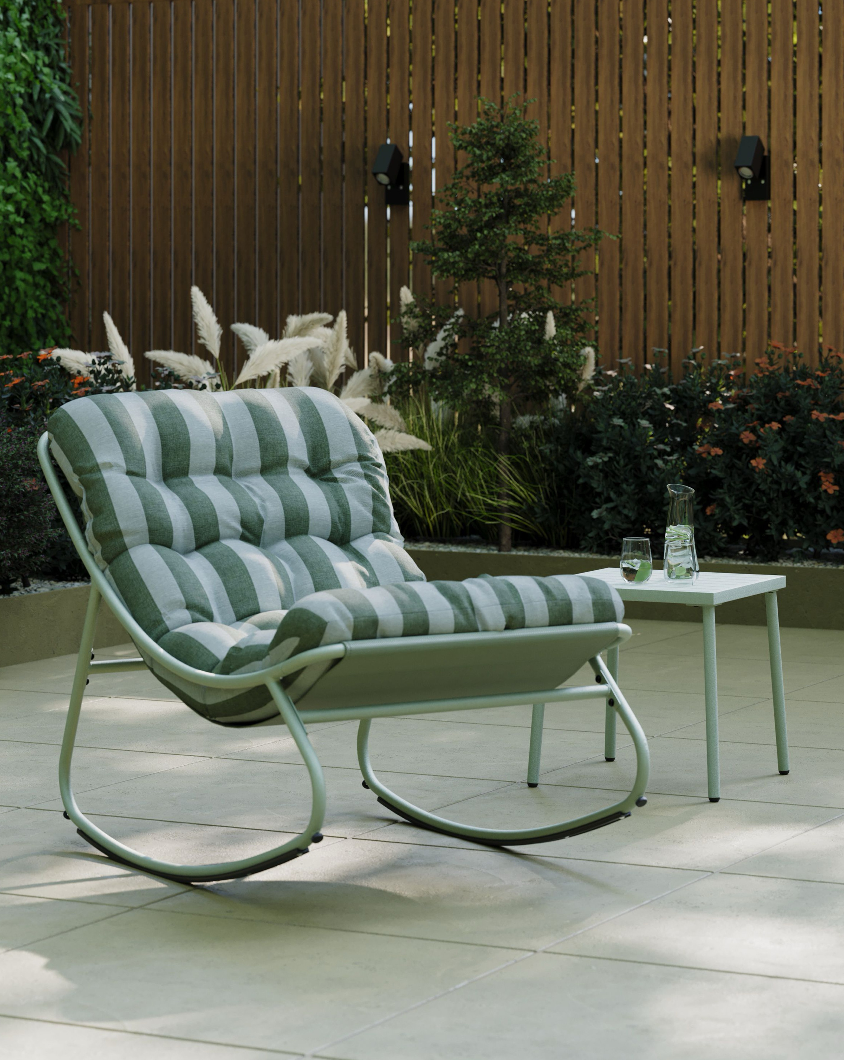 Charles Bentley Green Rocking Chair