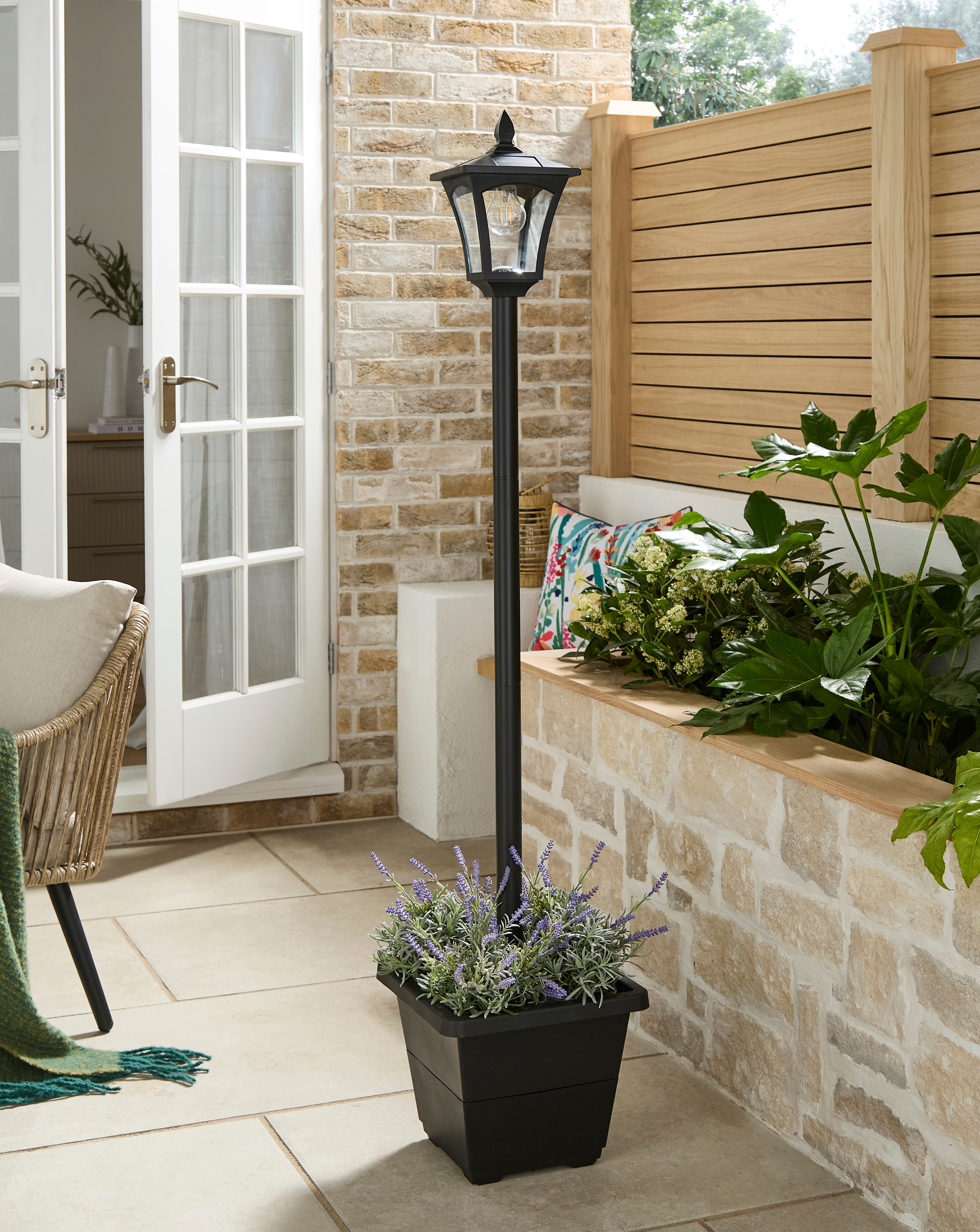 New In - Solar Lamp Post with Planter
