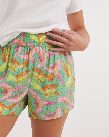 Back Graphic Tee and Printed Shortie Pyjama Set