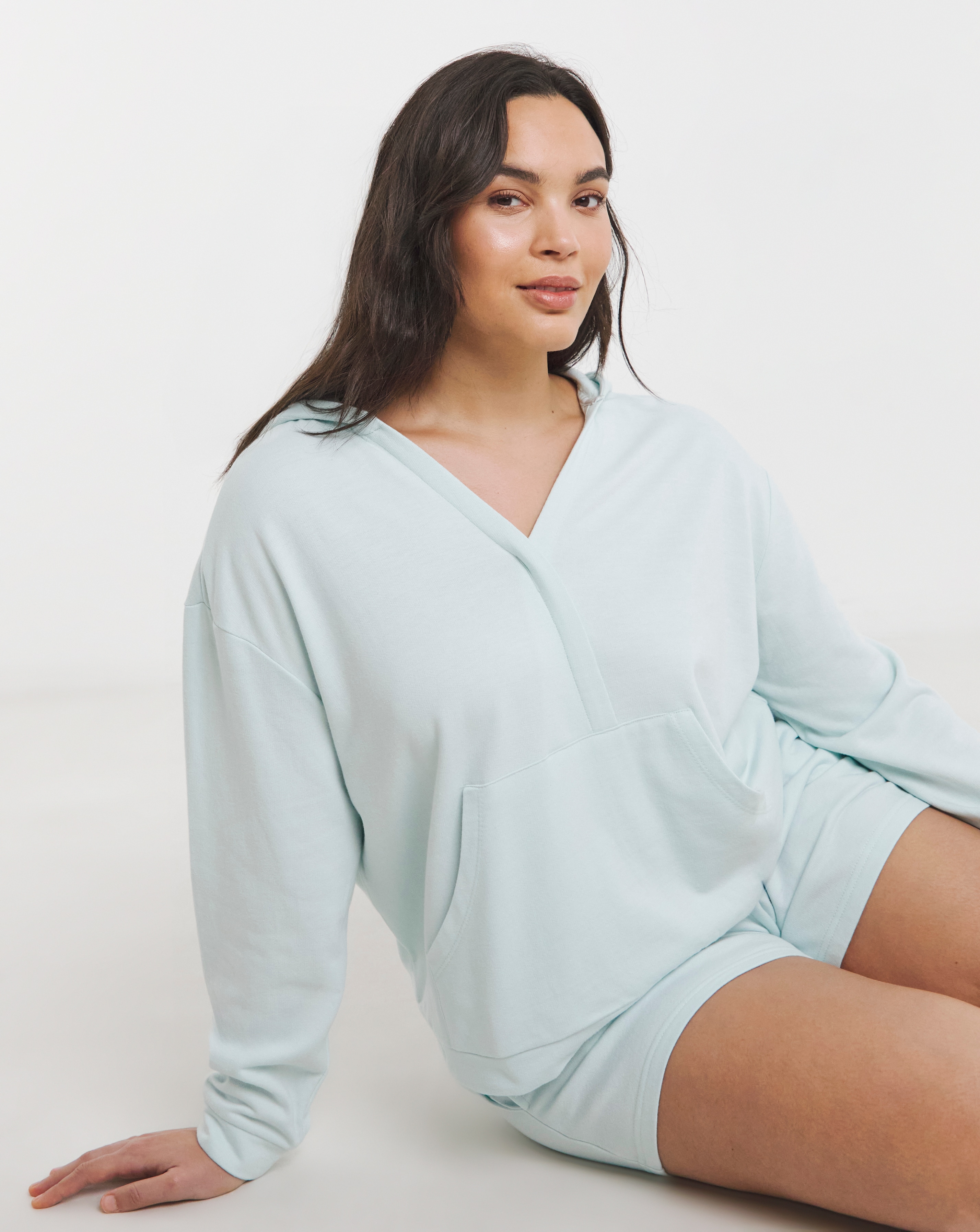 Mock Wrap Hoodie and Short Lounge Set