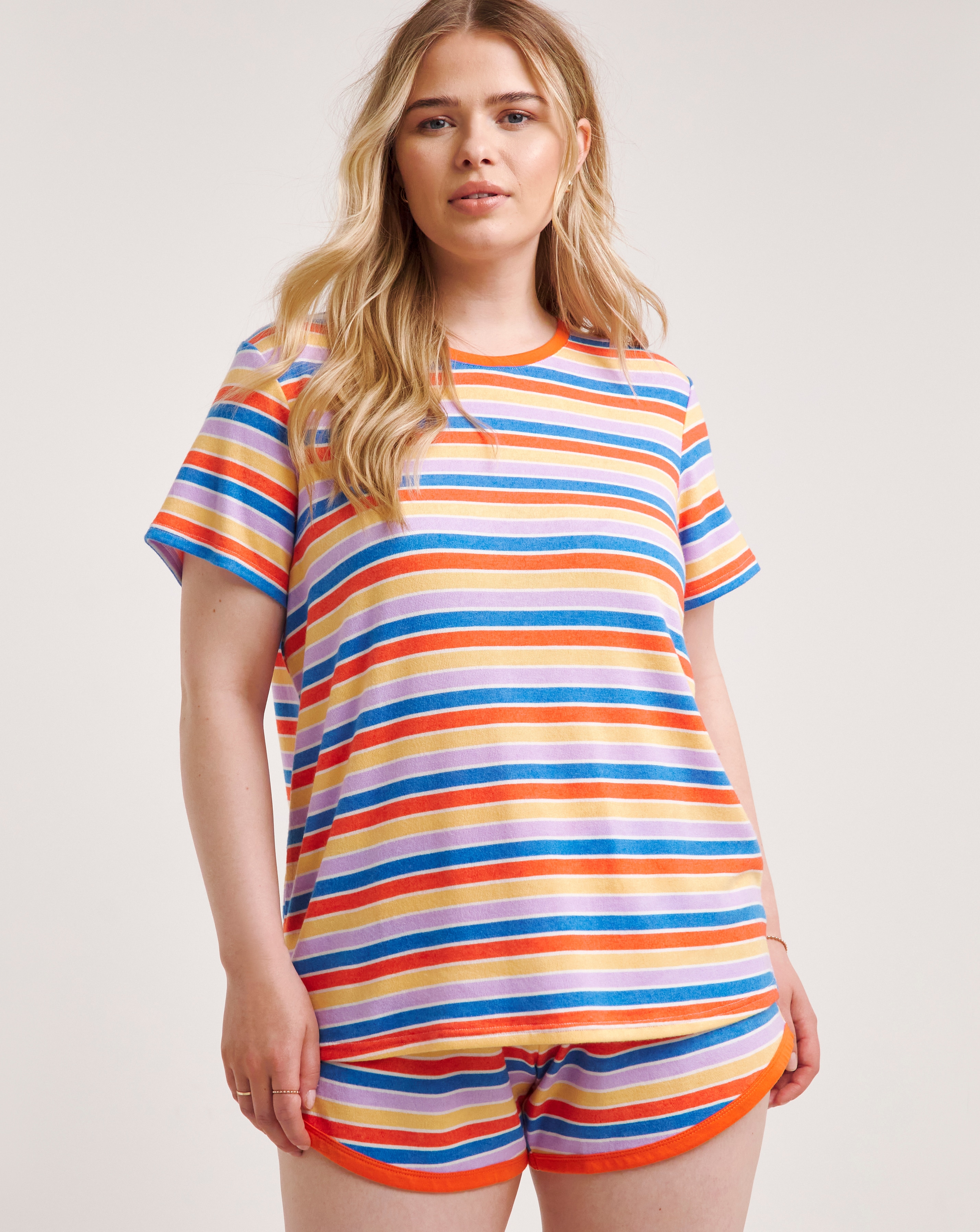 Striped Lounge Short Set