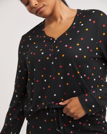 Soft Waffle Henley Button Up Pyjama Set
