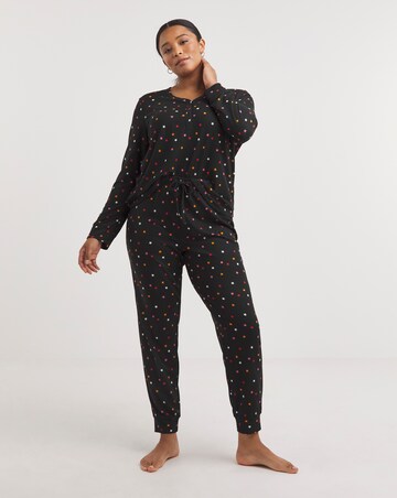 Soft Waffle Henley Button Up Pyjama Set