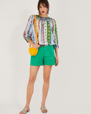 Monsoon Tie Neckline Bubble Hem Top