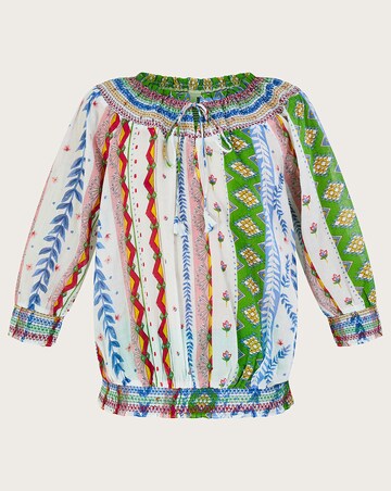 Monsoon Tie Neckline Bubble Hem Top