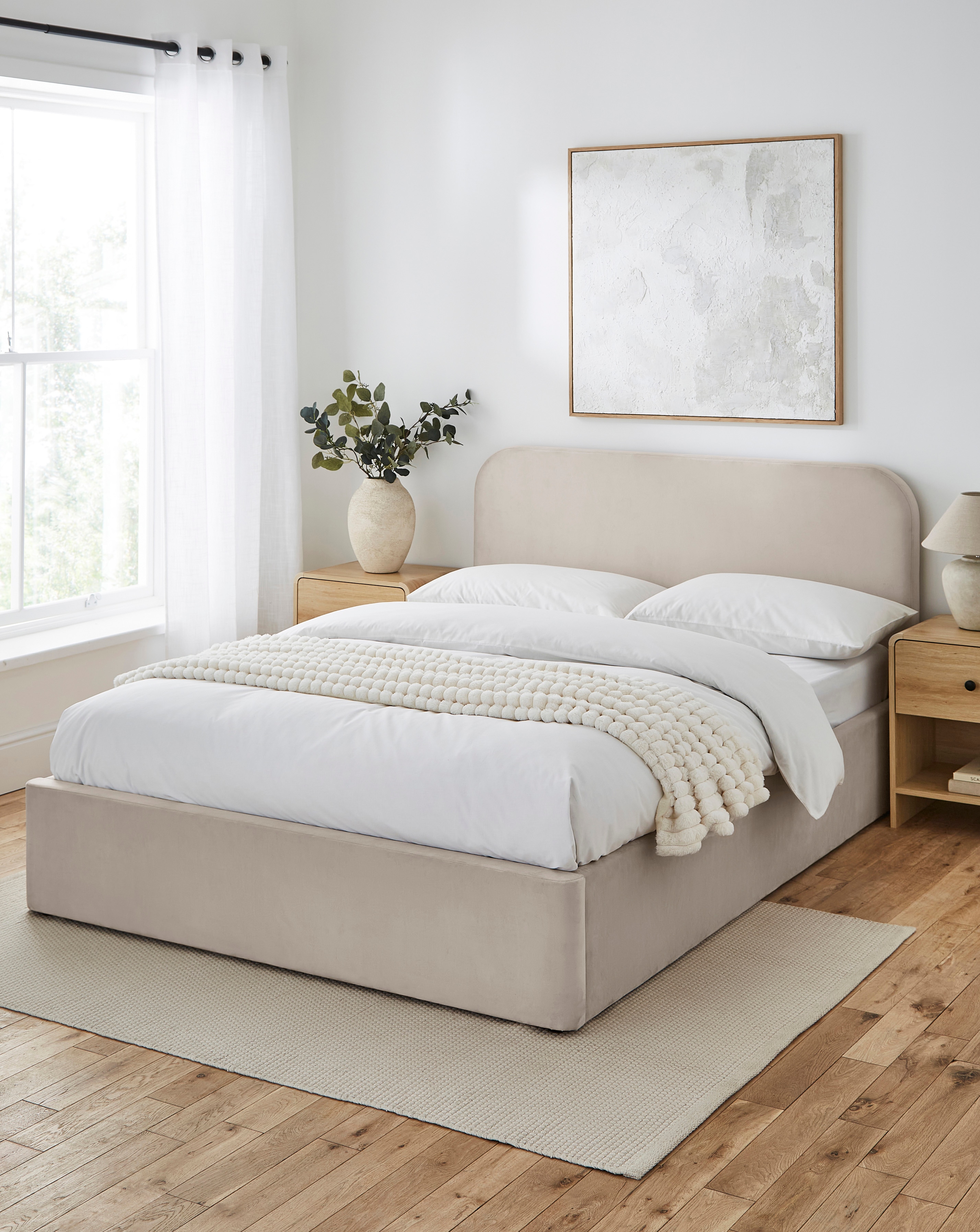 Emery Velvet Ottoman with Mattress