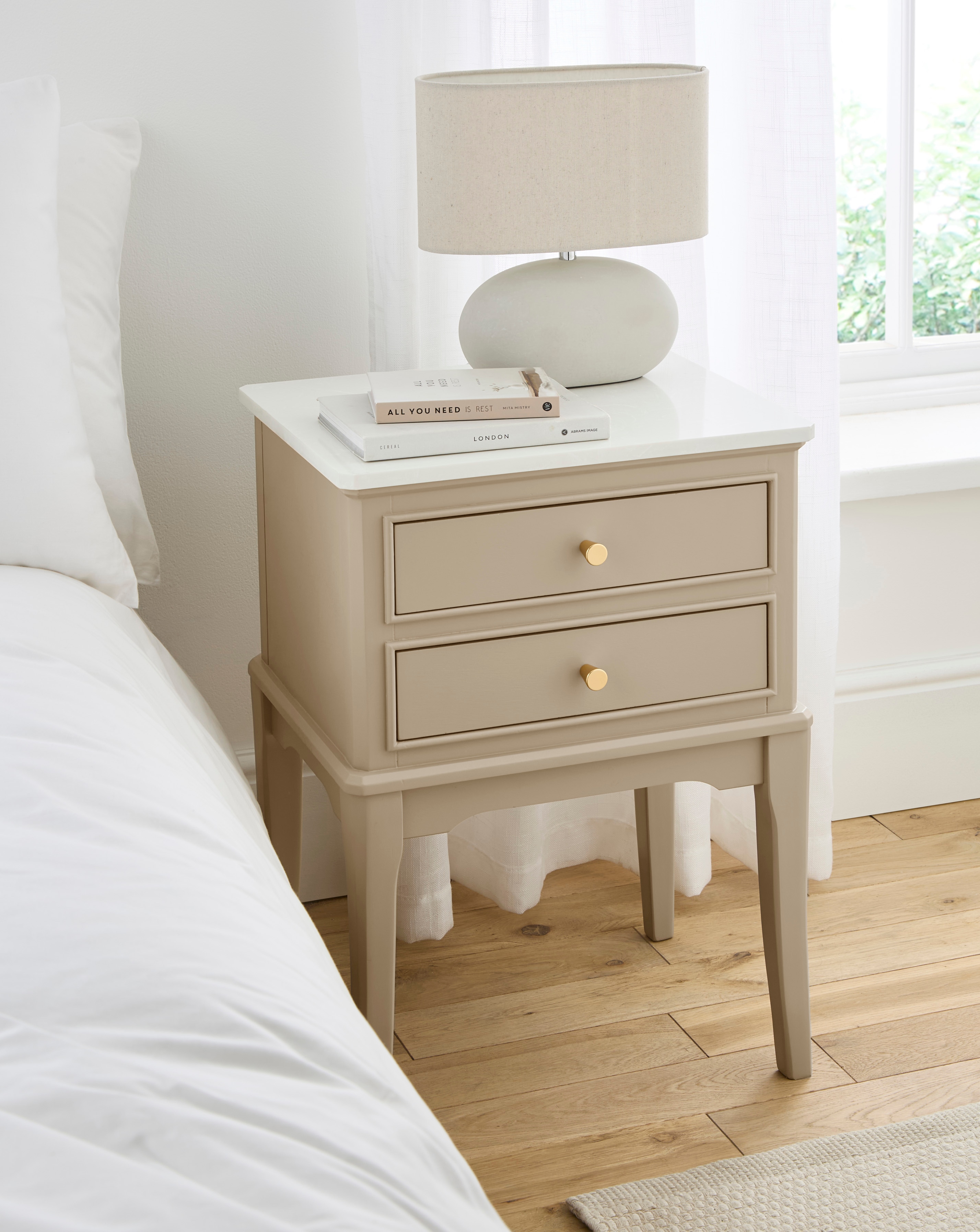 New In - Louise 2 Drawer Bedside Table