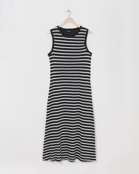 Simply Be - Women's Stripe Crochet Knit Midaxi Dress - Size 18 - Stripe - 66% Cotton 22% Polyester 12 Viscose