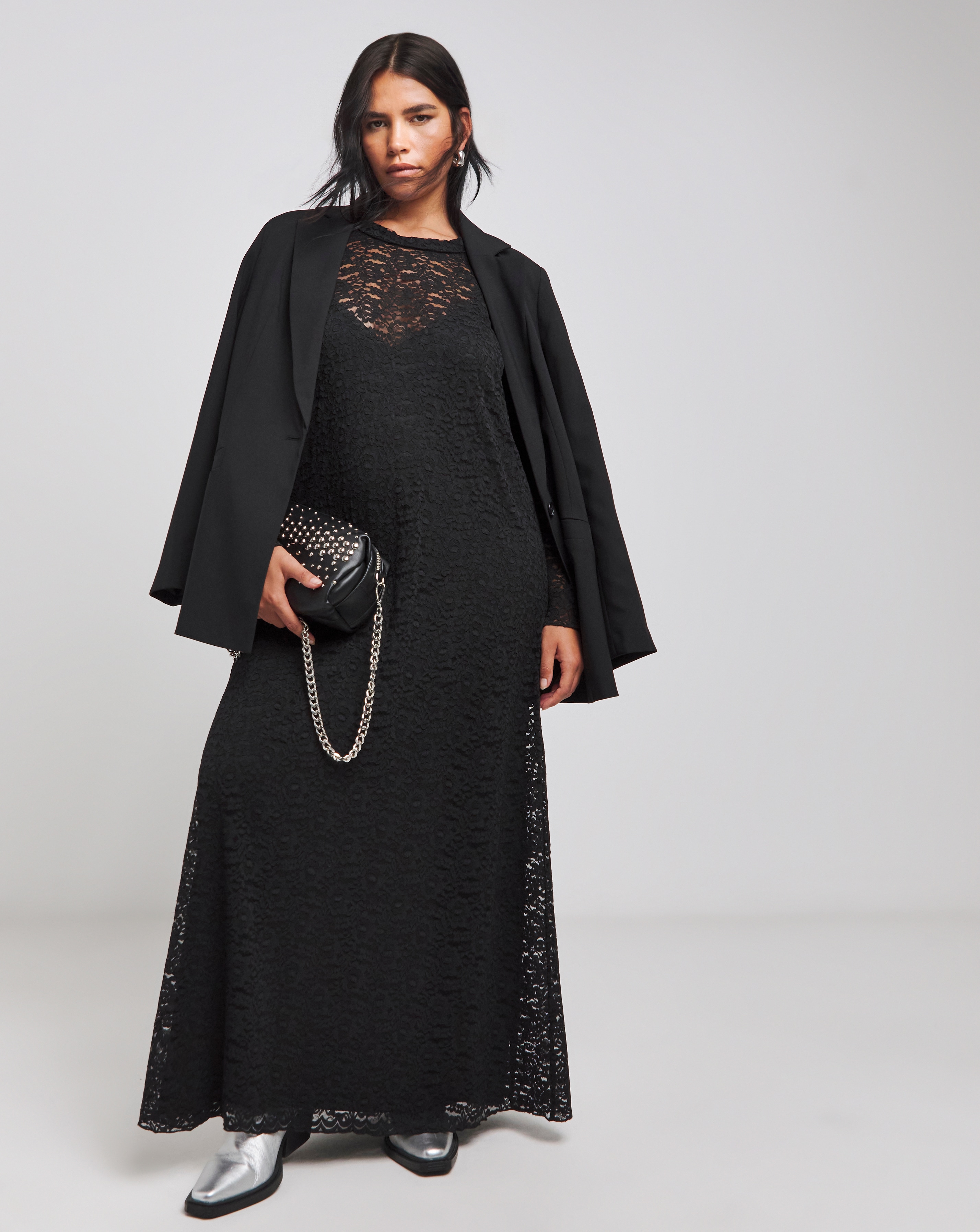 Simply Be - Women's Black Lace Maxi Dress - Size 10 - Black - 90% Polyamide 10% Elastane