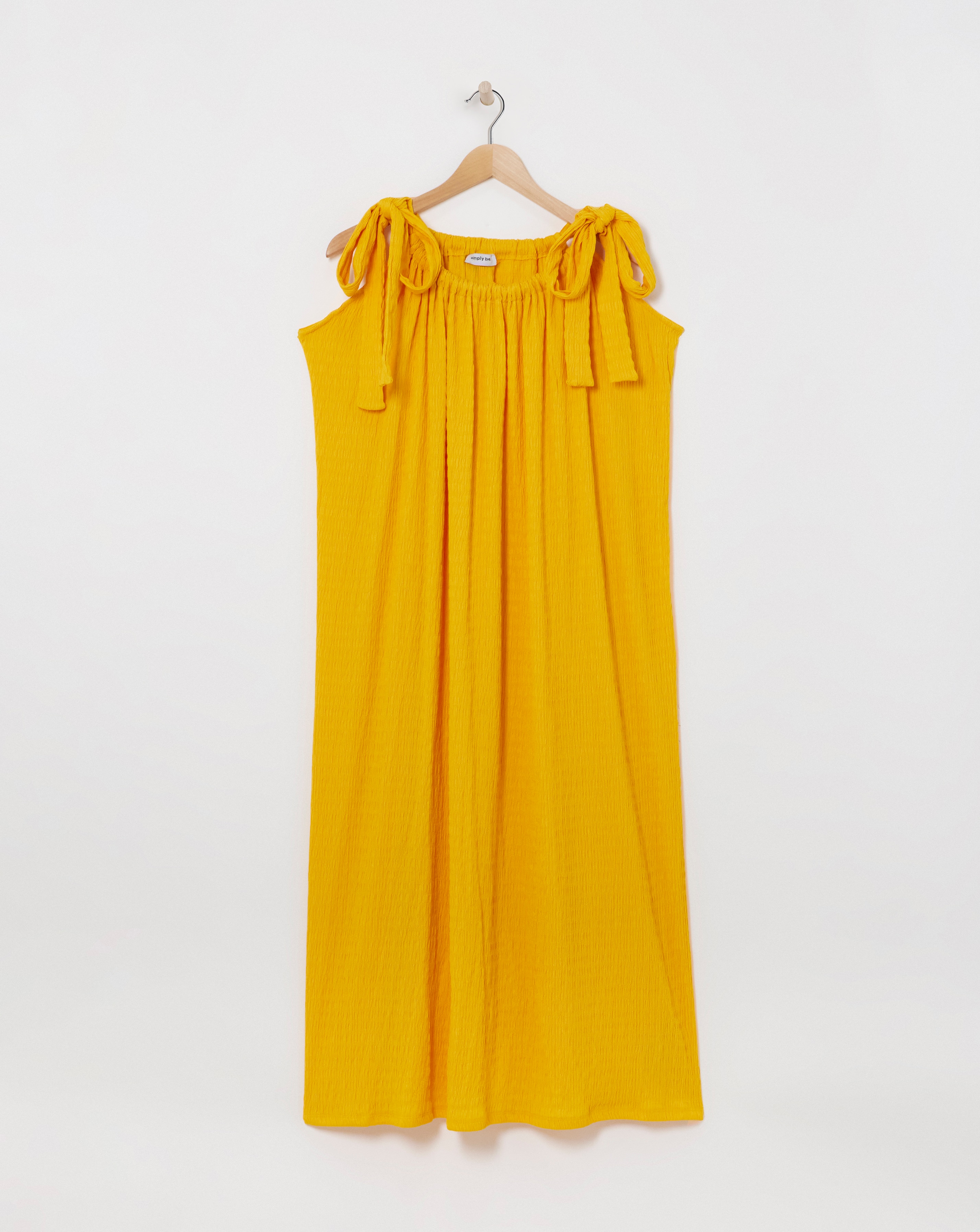 Simply Be - Women's Textured Jersey Maxi Dress - Size 16 - Mango - 96% Recycled Polyester 4% Elastane