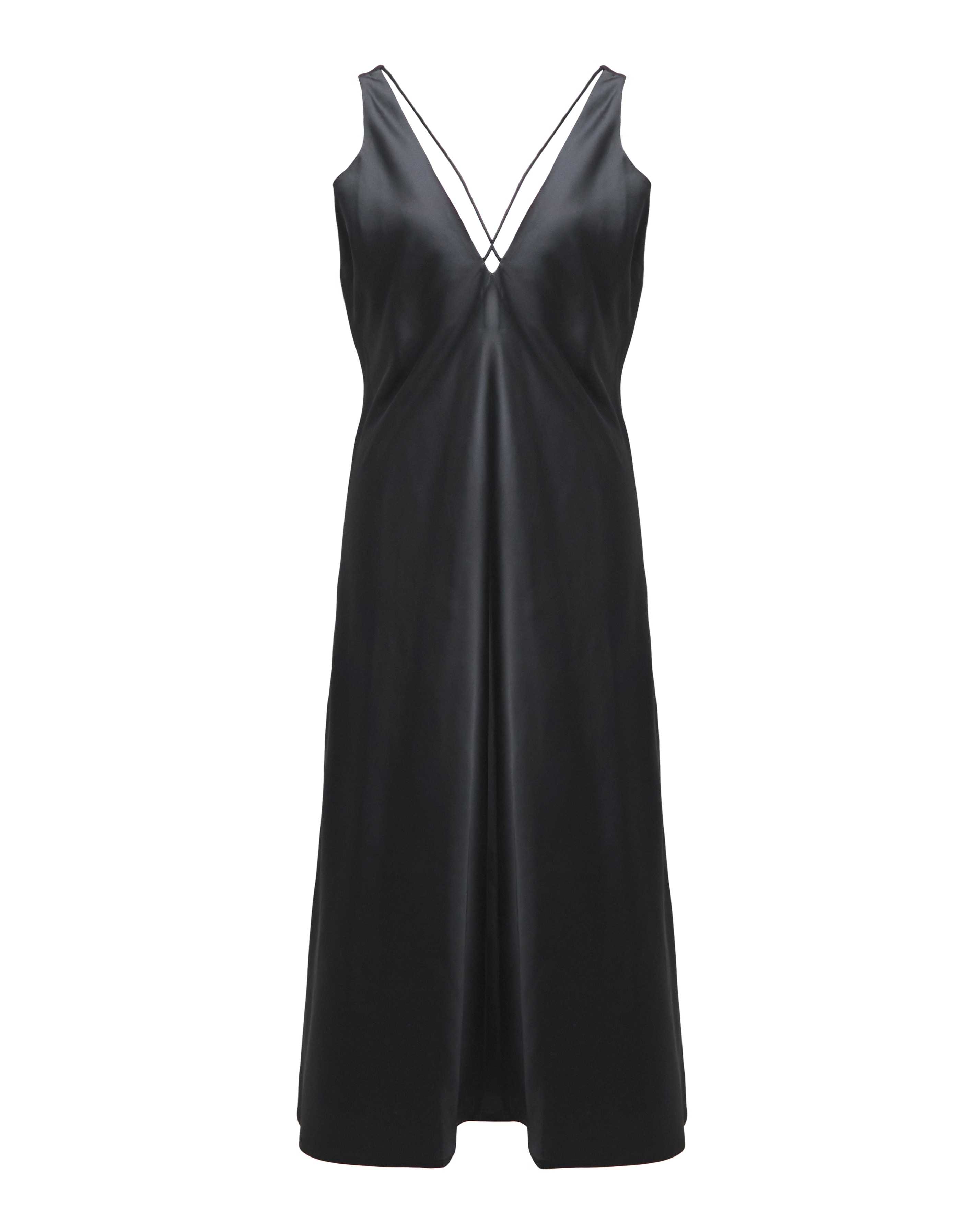 Simply Be - Women's Black Criss Cross Satin Slip Dress - Size 12 - Black
