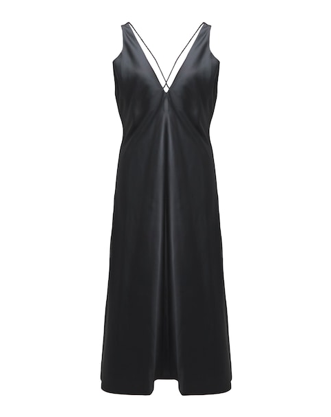 Simply Be - Women's Black Criss Cross Satin Slip Dress - Size 10 - Black