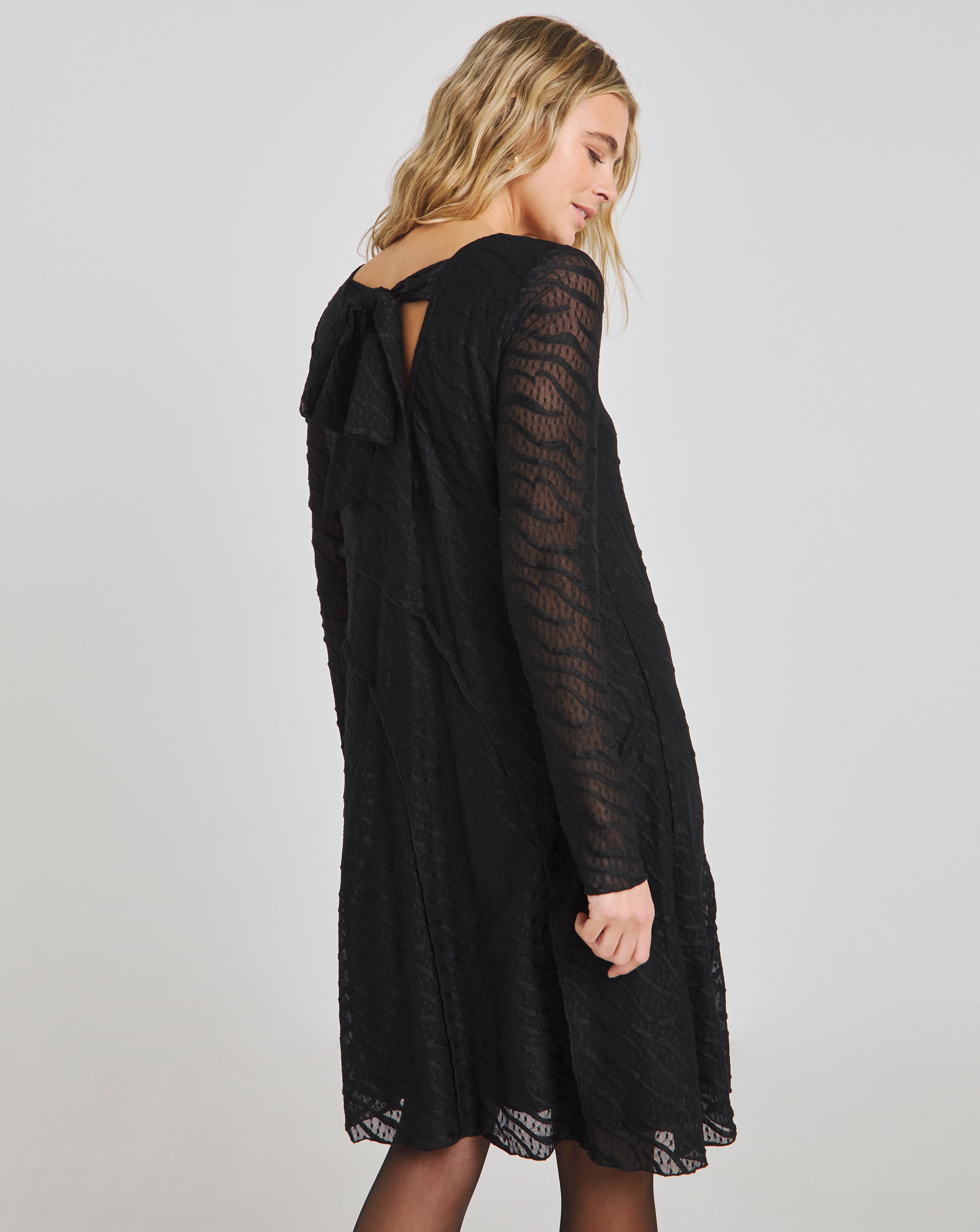 Simply Be - Women's Black Textured Stretch Lace Dress - Size 10 - Black - 98% Polyamide 2% Elastane
