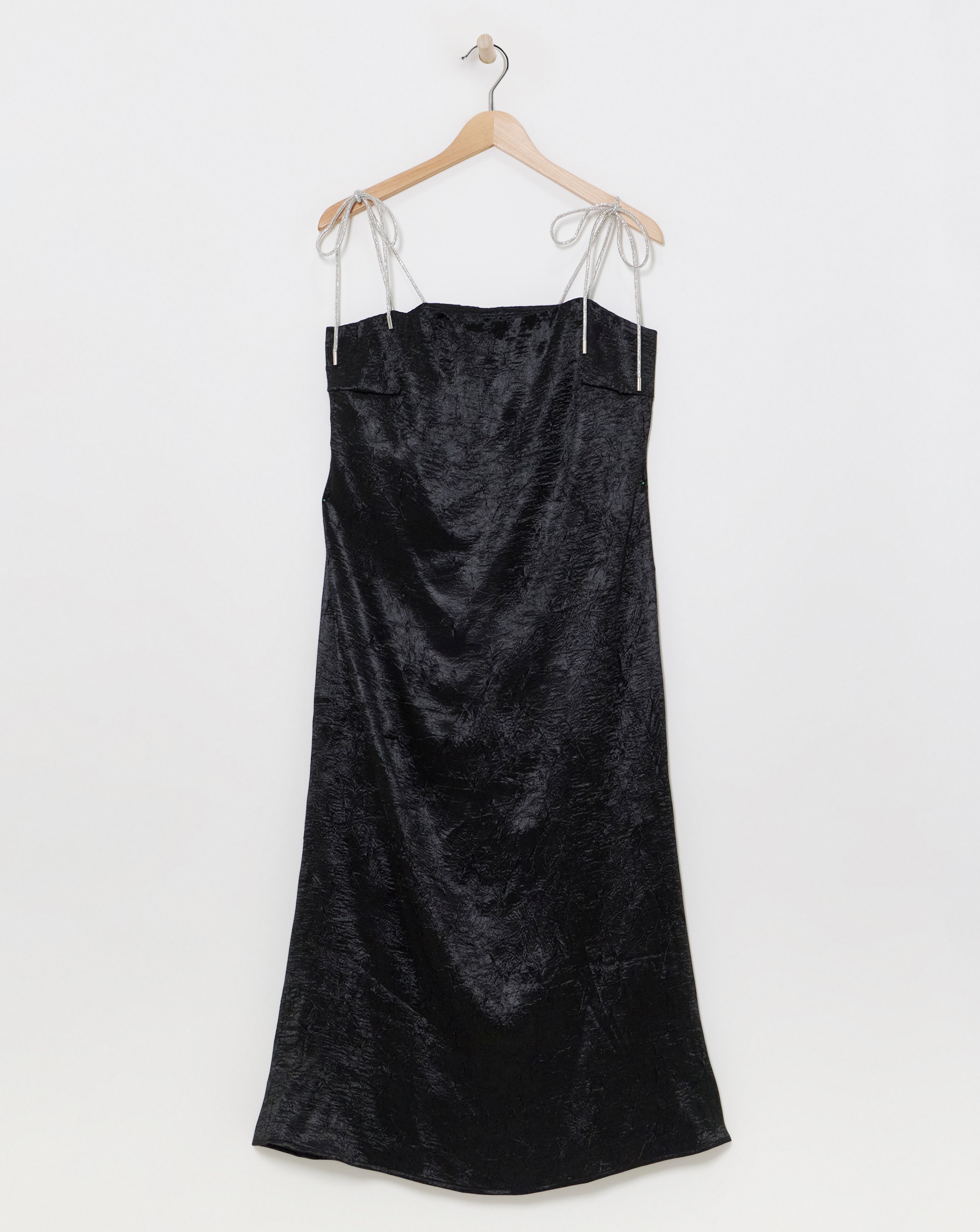 Simply Be - Women's Black Liquid Satin Slip Dress - Size 10 - Black