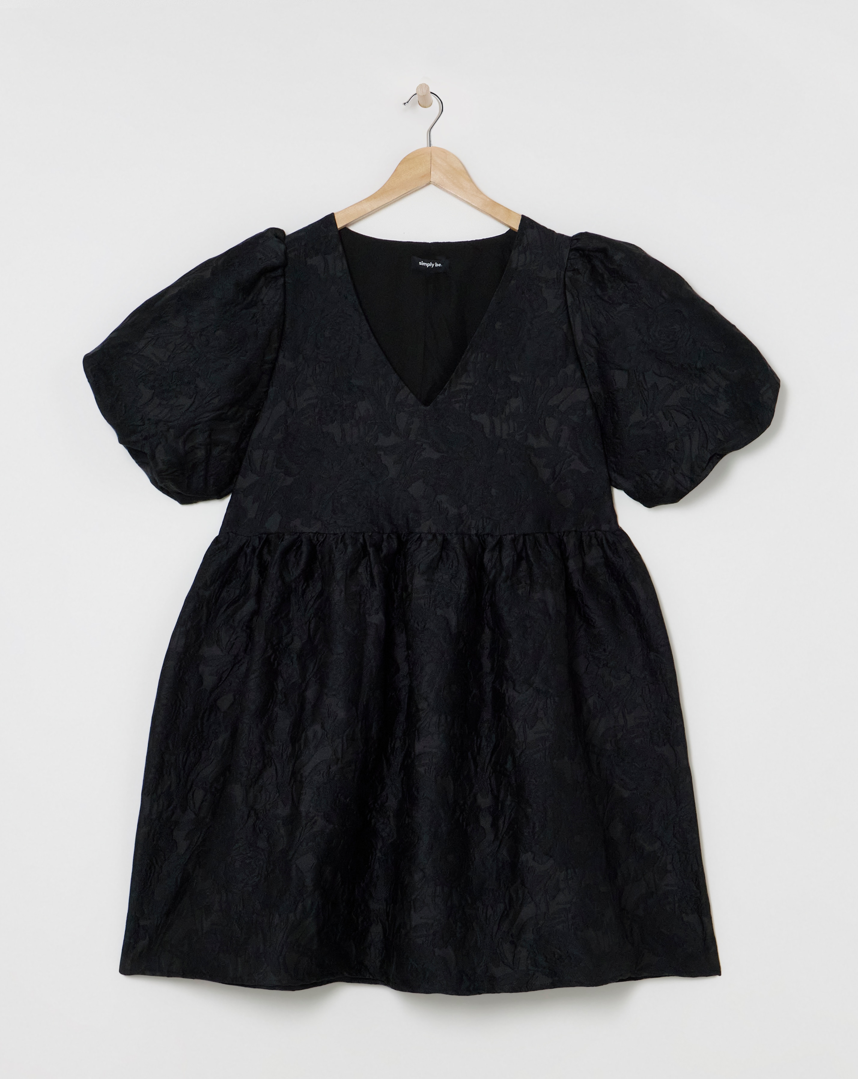 Simply Be - Women's Black Jacquard Smock Dress - Size 10 - Black