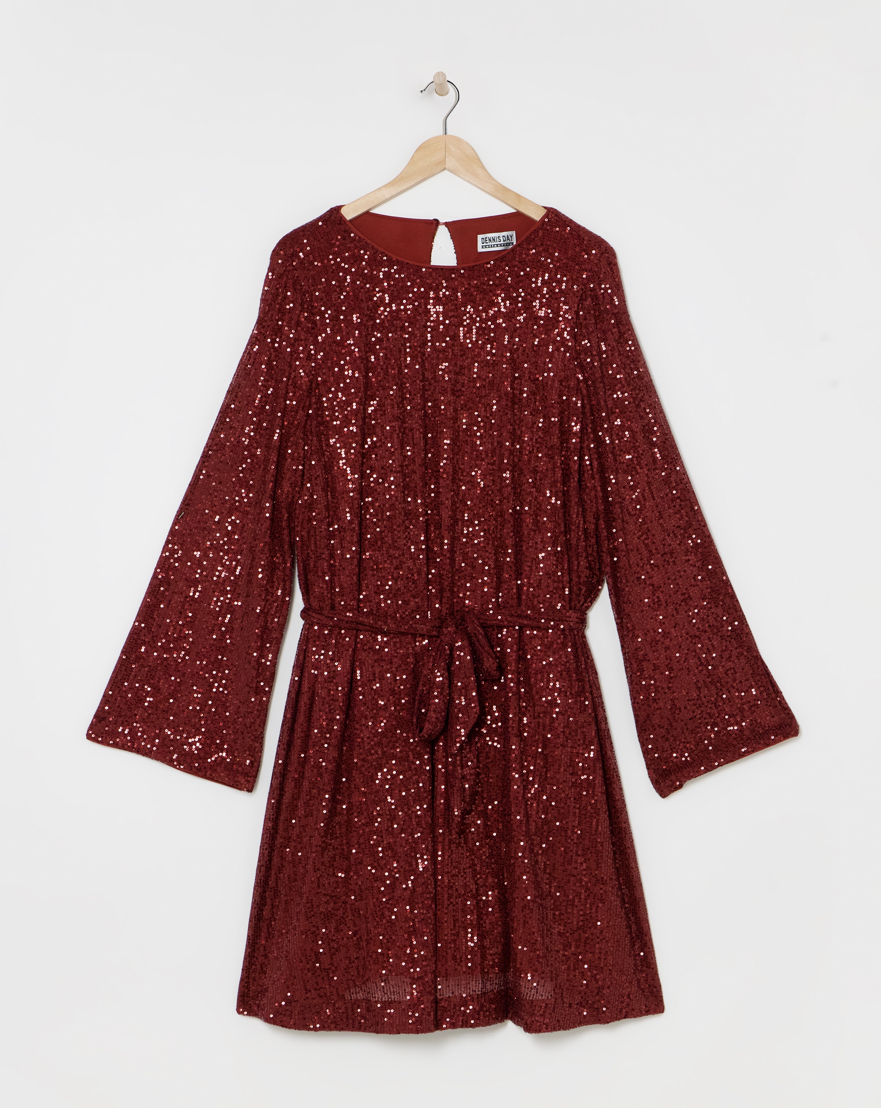 Simply Be - Women's Wine Sequin Skater Dress - Size 14 - Wine - 93% Polyester 7% Elastane