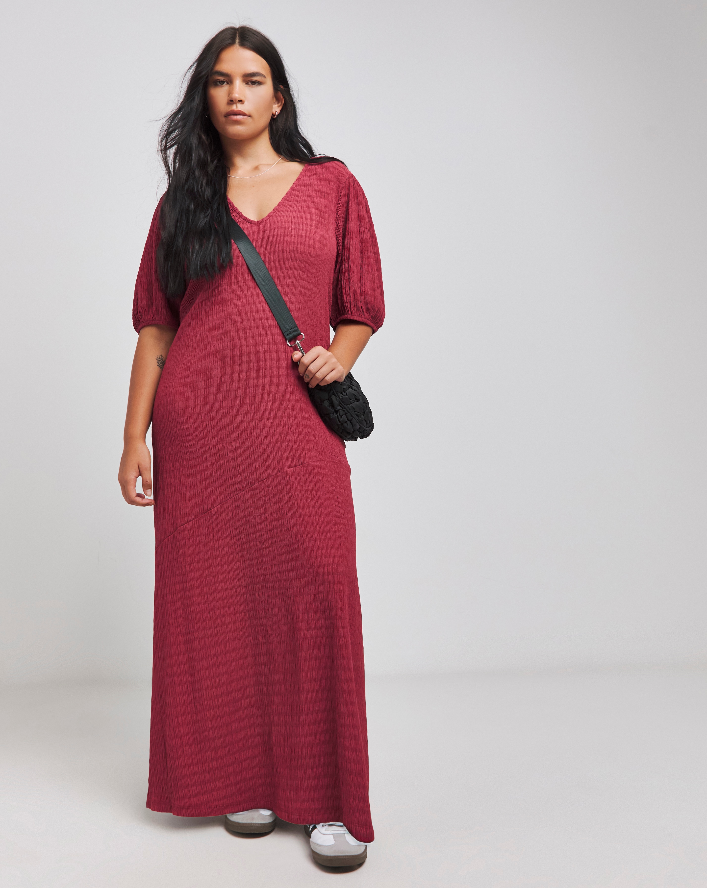 Simply Be - Women's Textured Jersey Maxi Dress - Size 10 - Rose - 96% Recycled Polyester 4% Elastane