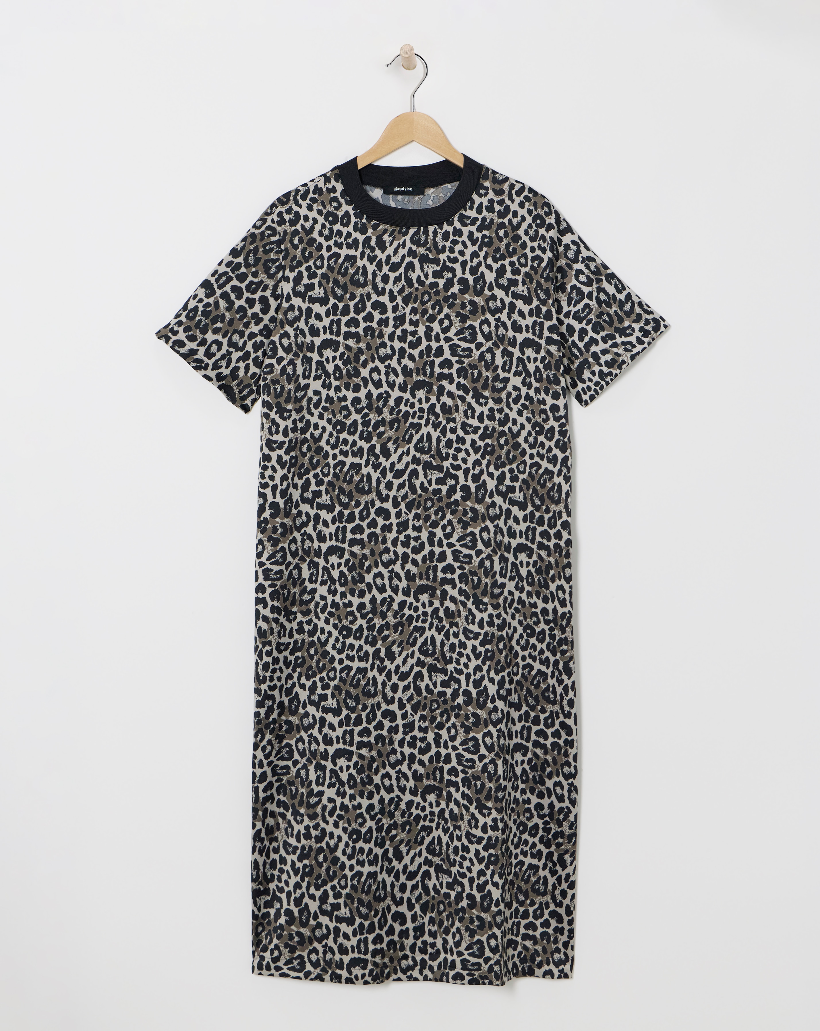 Simply Be - Women's Leopard Print Satin Midi Dress - Size 14 - Leopard - 98% Polyester 2% Elastane