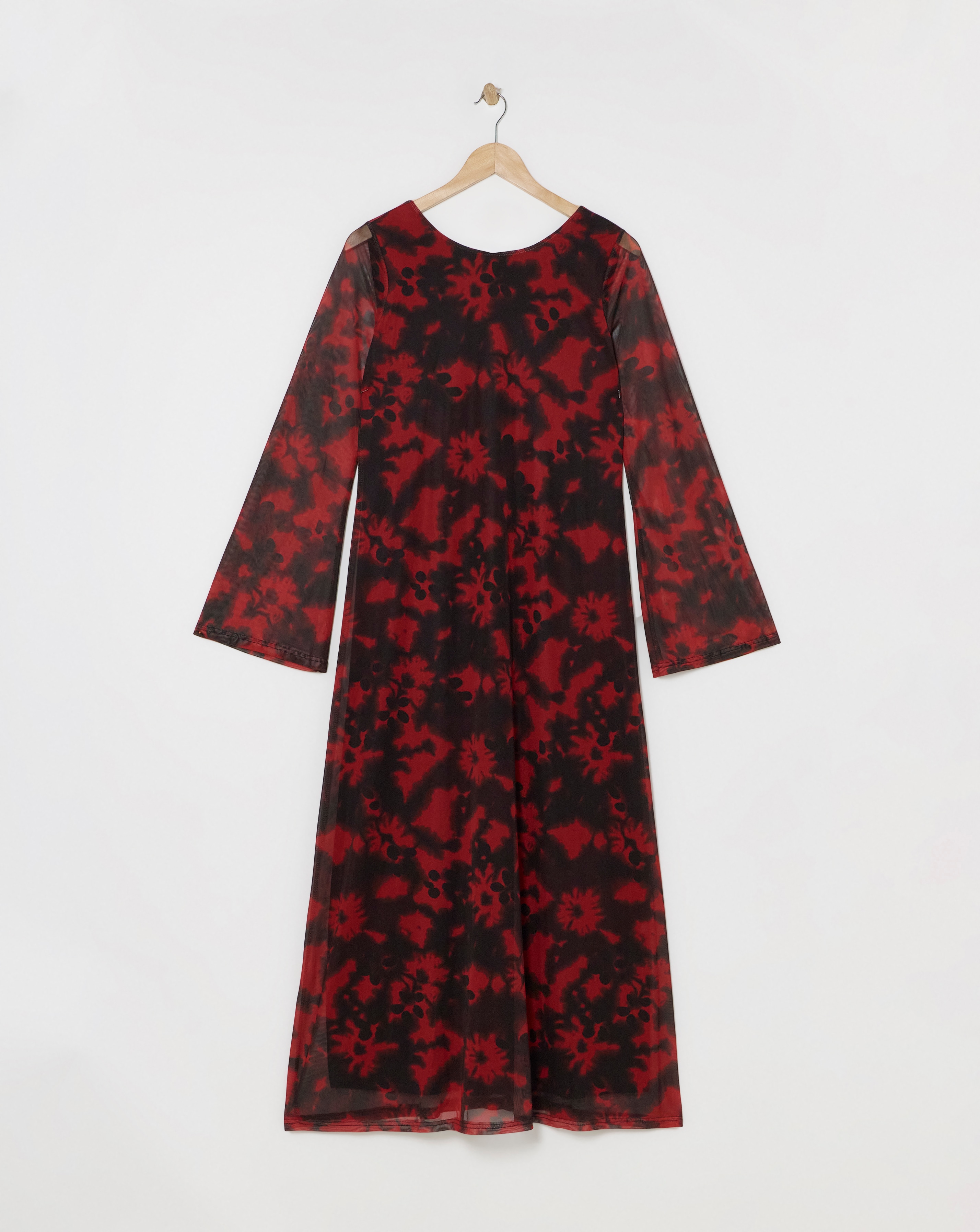 Simply Be - Women's Printed Mesh Maxi Dress - Size 10 - Red print - 96% Recycled Polyester 4% Elastane