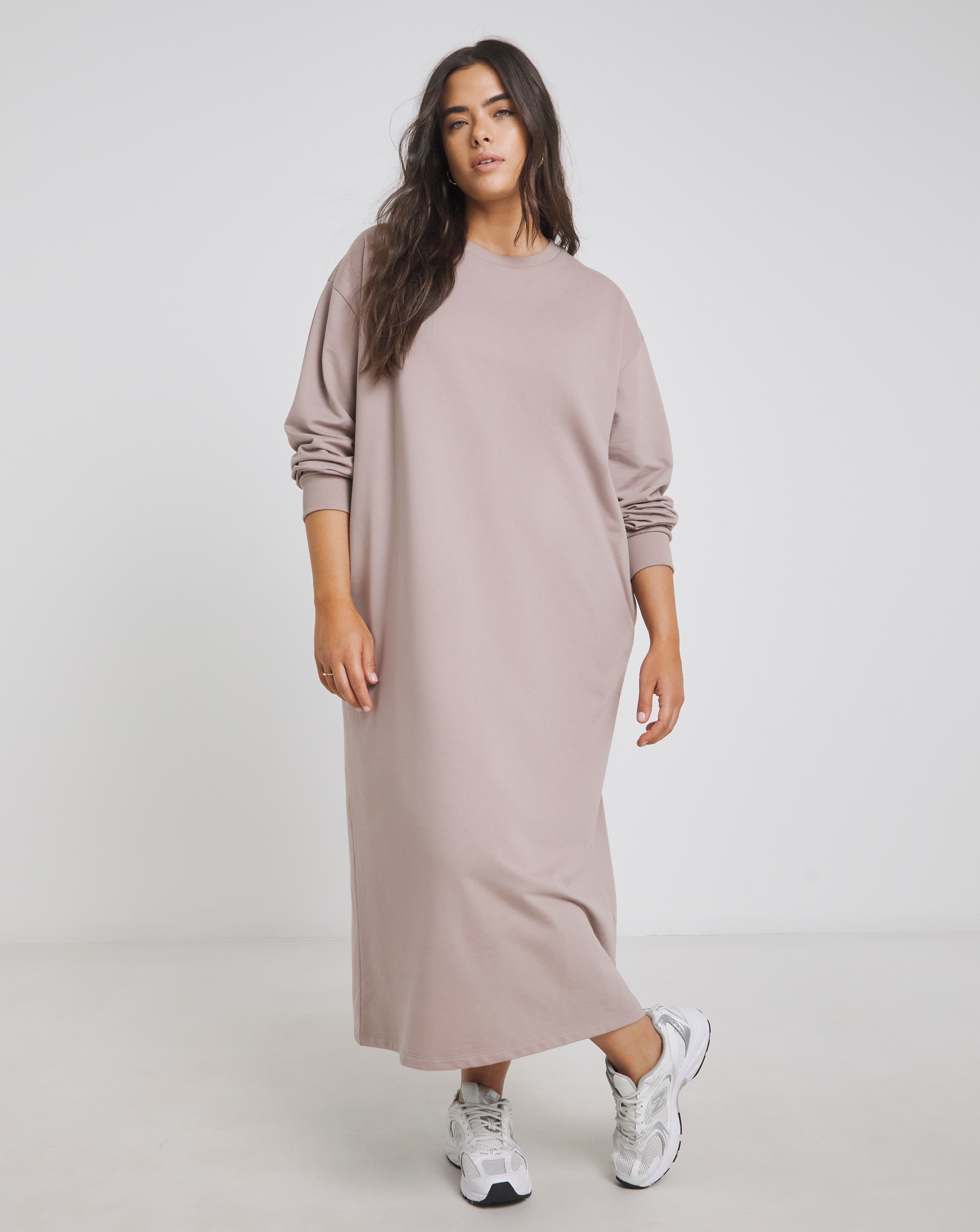 Simply Be - Women's Mocha Midi Sweat Dress - Size 14 - Mocha - 100% Cotton