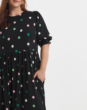Simply Be Spot Print Supersoft Tiered Midi Dress