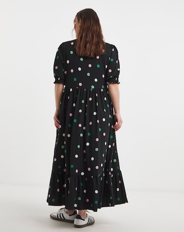 Simply Be Spot Print Supersoft Tiered Midi Dress