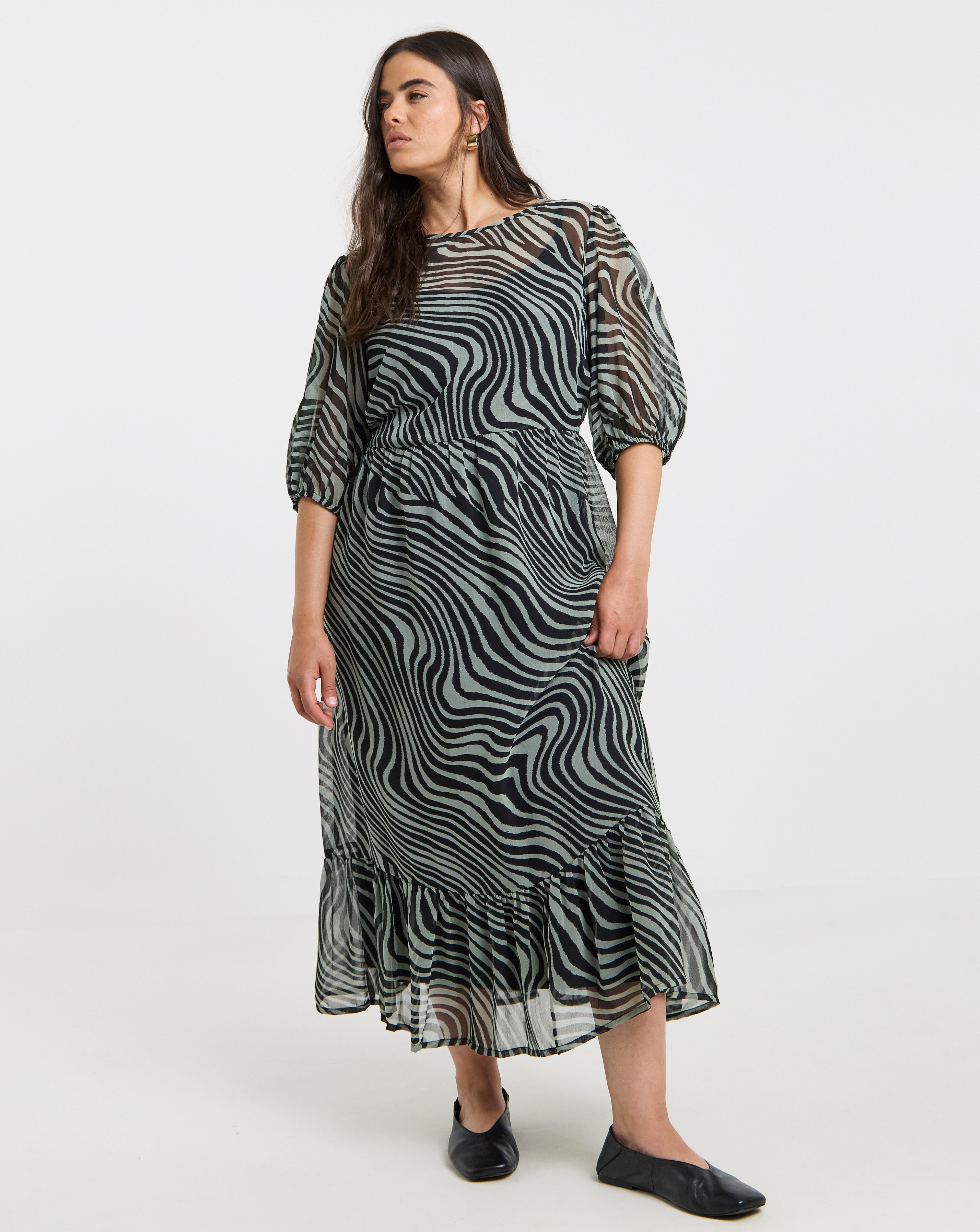Printed Georgette Maxi Dress