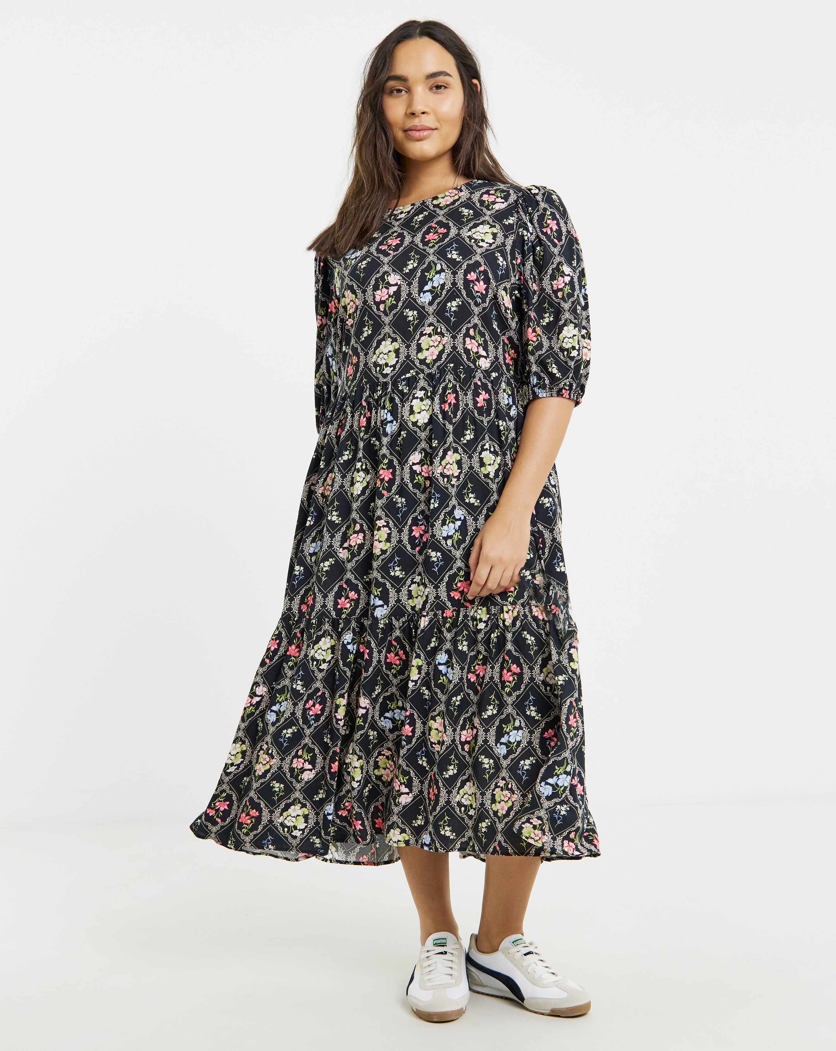 Tiered Midi Dress
