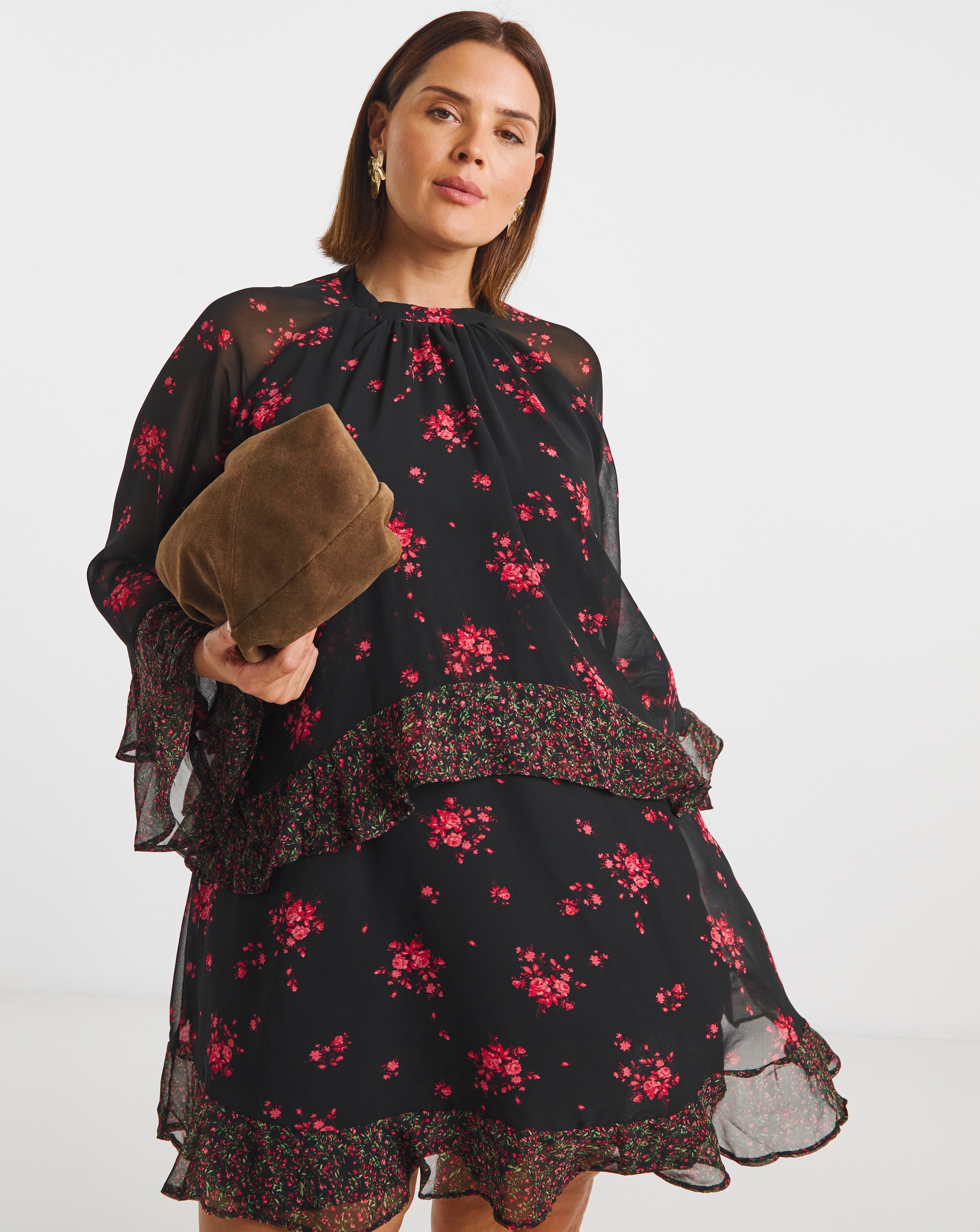 Simply Be Mixed Print Skater Dress