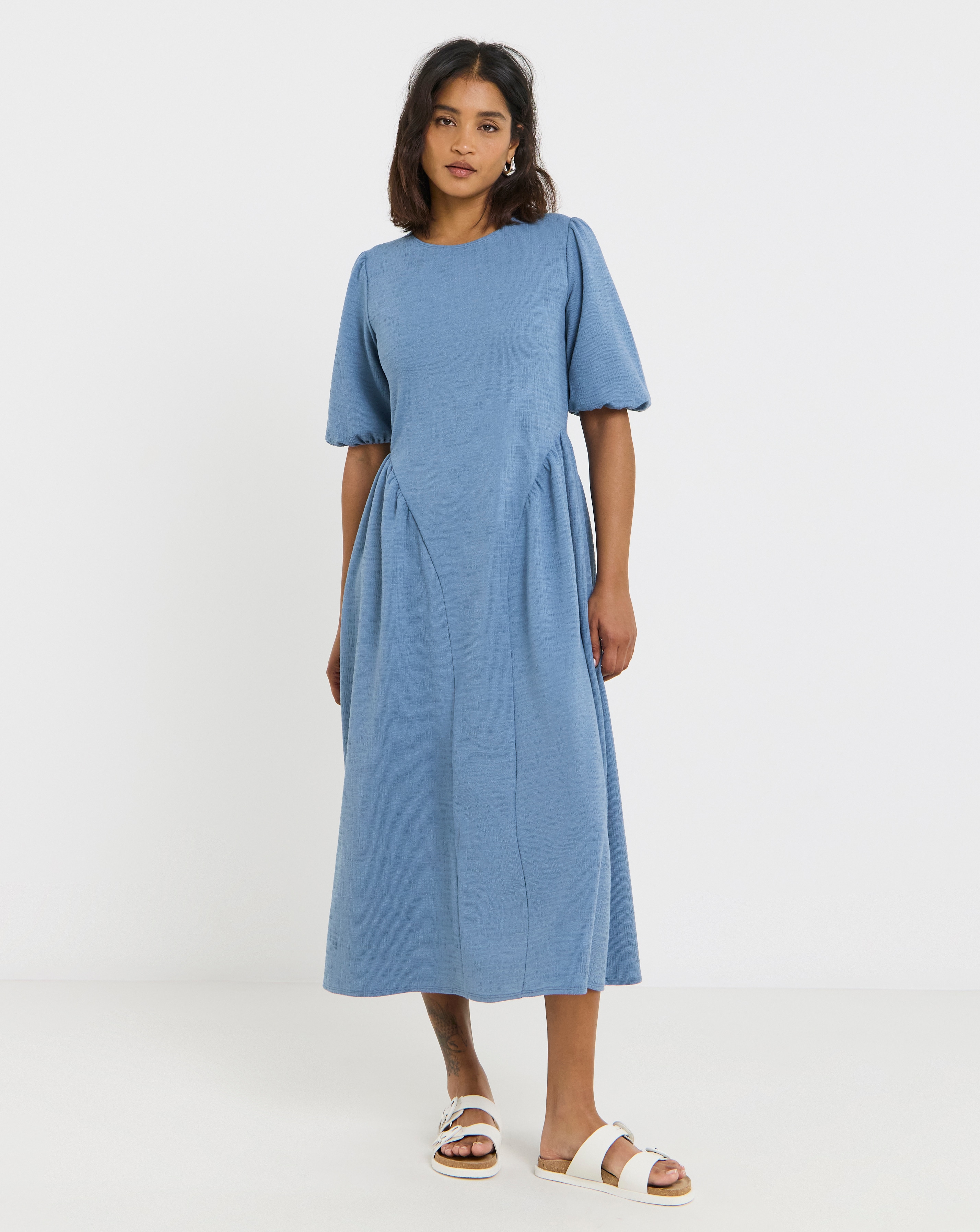 Textured Jersey Midi Dress