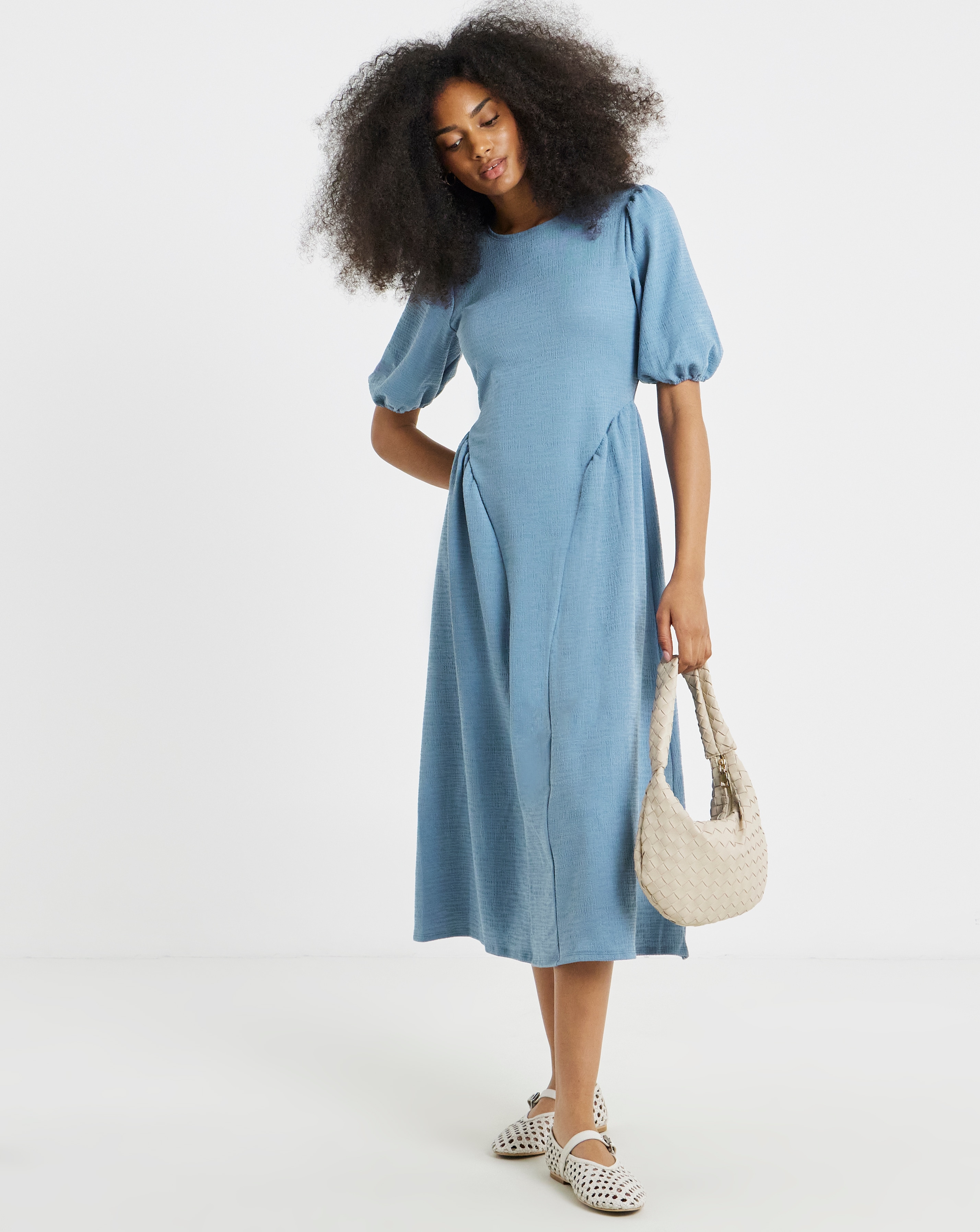 Textured Jersey Midi Dress