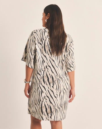 Zebra Sequin T-Shirt Dress