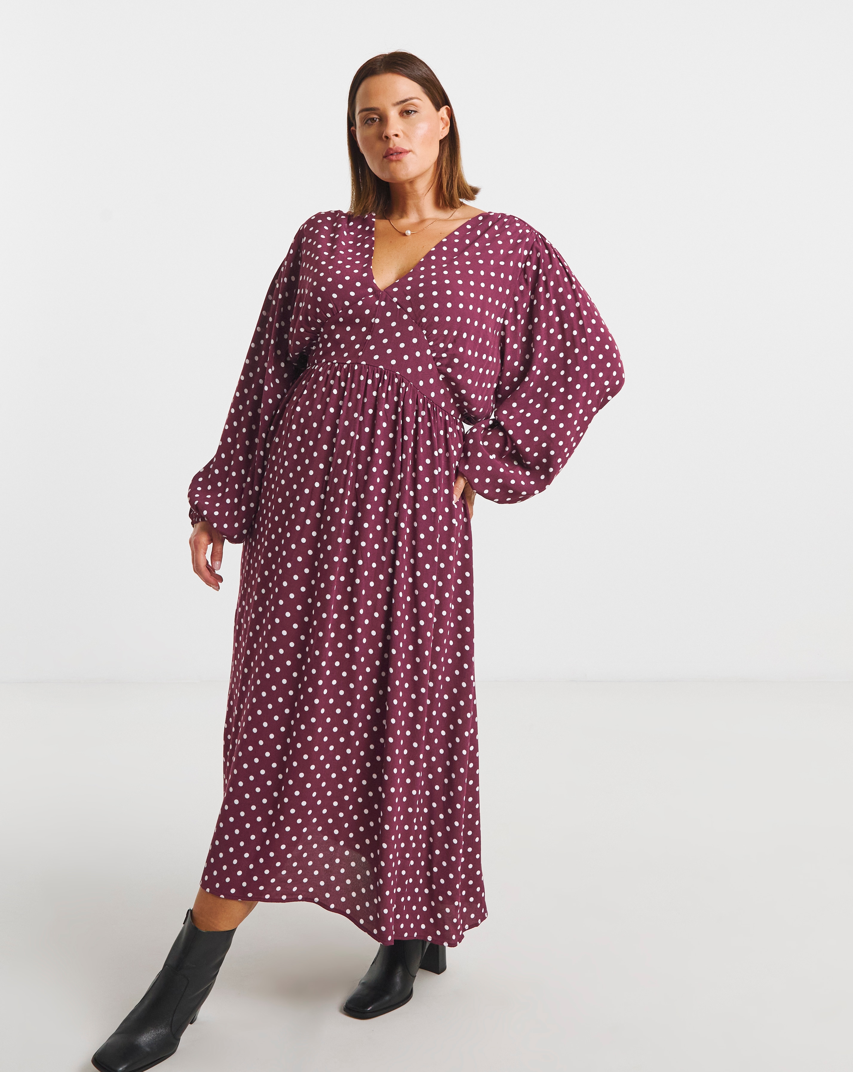 New In - Printed Waist Detail Midi Dress