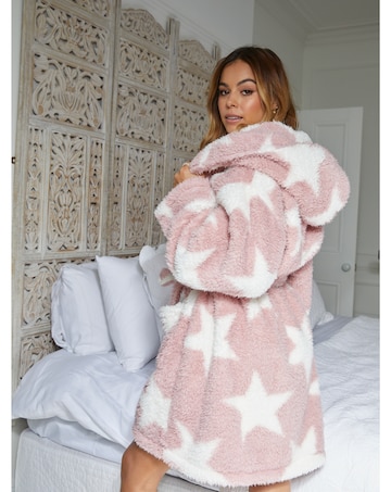 Jim Jam The label Zip Pink Star Dressing Gown